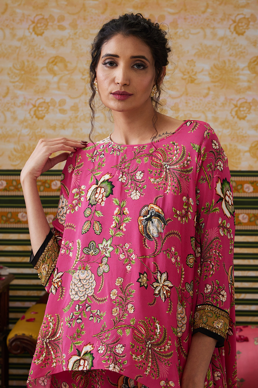 Image of Mehr Embroidered Asymmetric Co-Ord Set