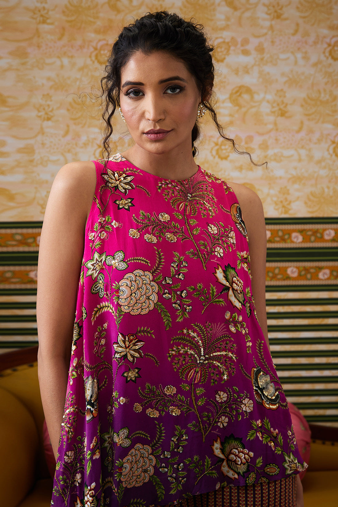 Image of Mehr Embroidered Asymmetric Co-ord Set