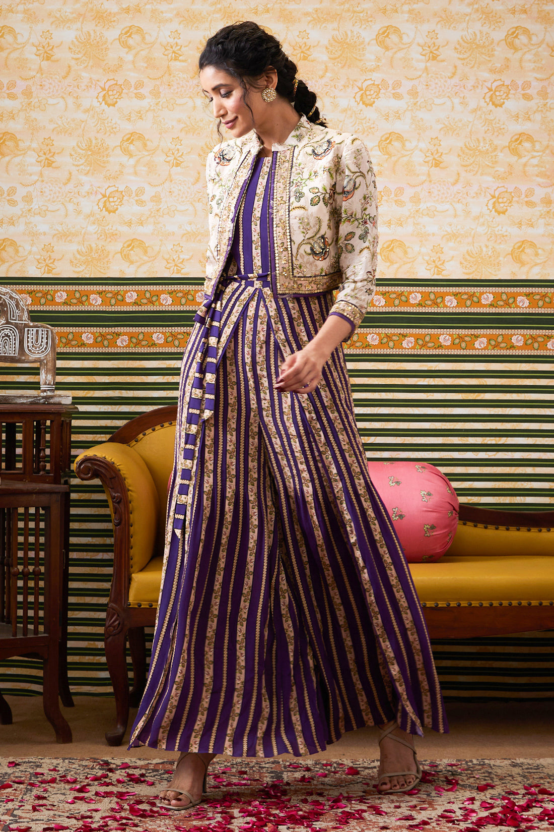 Image of Mehr Printed Jumpsuit With Jacket