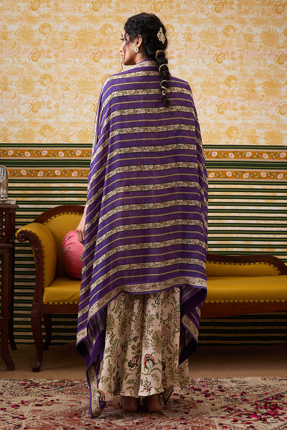 Image of Mehr Printed Co-Ord Set With Cape