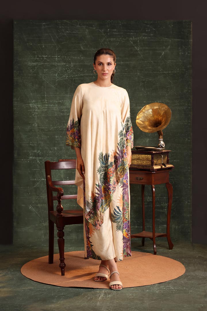 Image of Kaira emblished Asymmetric  kurta set