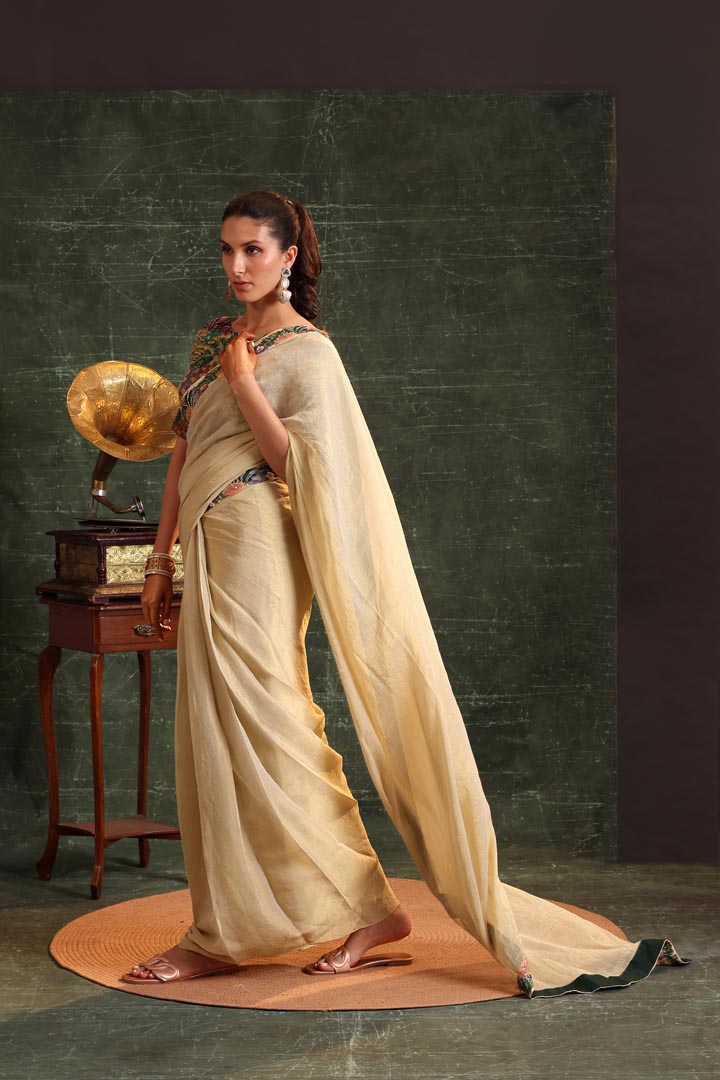 Image of Kaira embellished Pre-stitched saree set