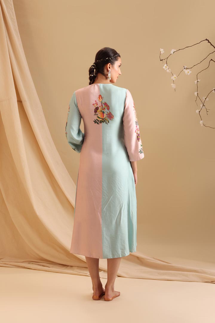 Image of Aarani embellished colourblock dress