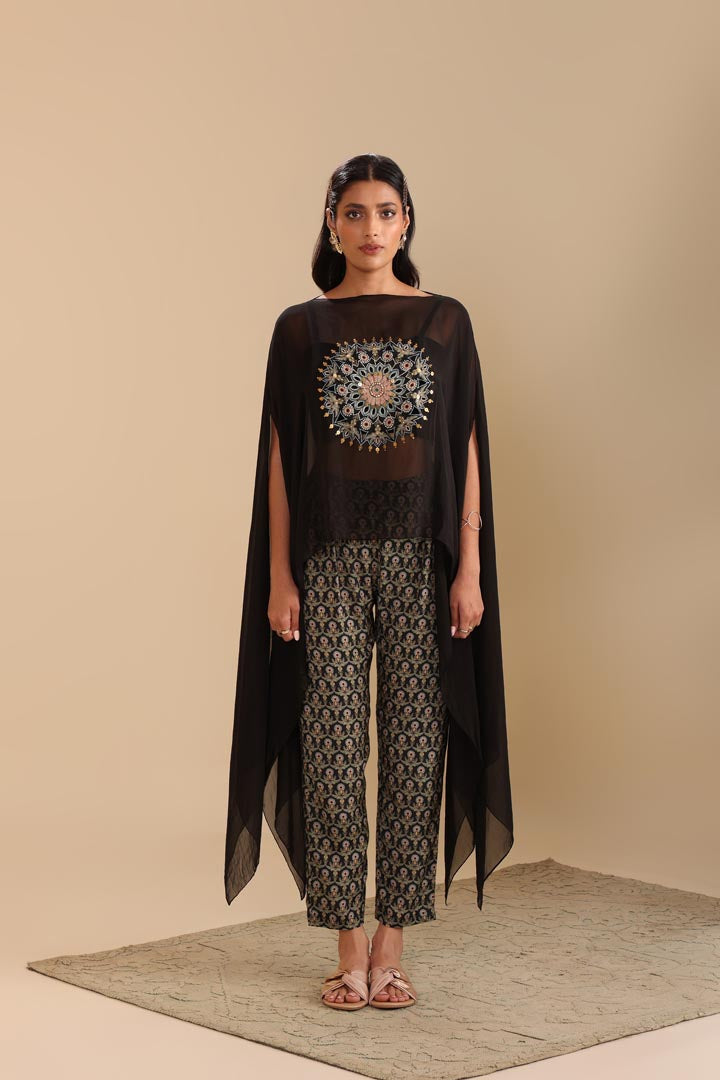 Image of Eraya Printed Jumpsuit with cape