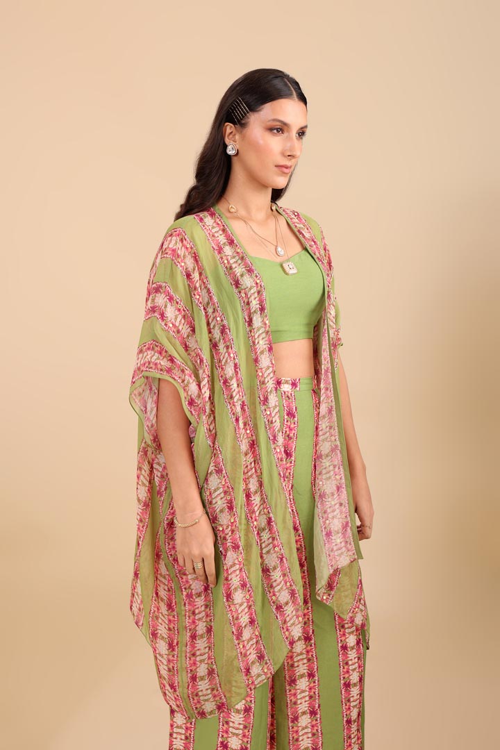 Image of Naqsh Embellished Palazzo set with cape