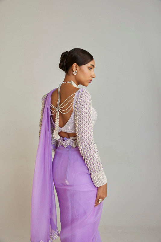 Image of Lilac Saree Set