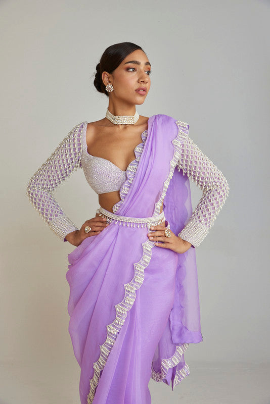 Image of Lilac Saree Set