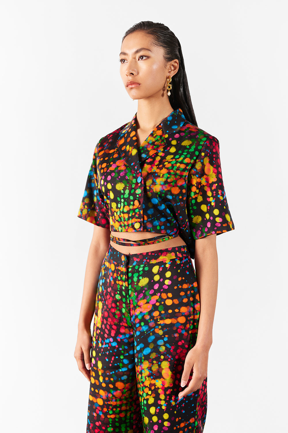 Wildflower Print Crop Blazer And Pants Co-Ord