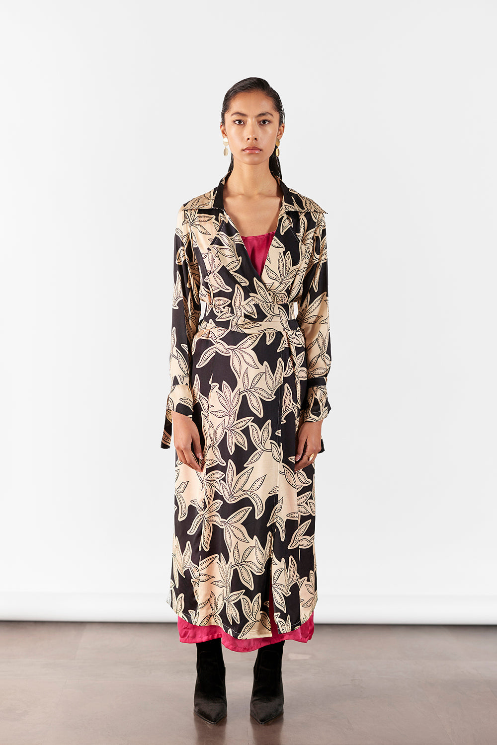 Hazel Trench Coat With Contrast Slip Dress