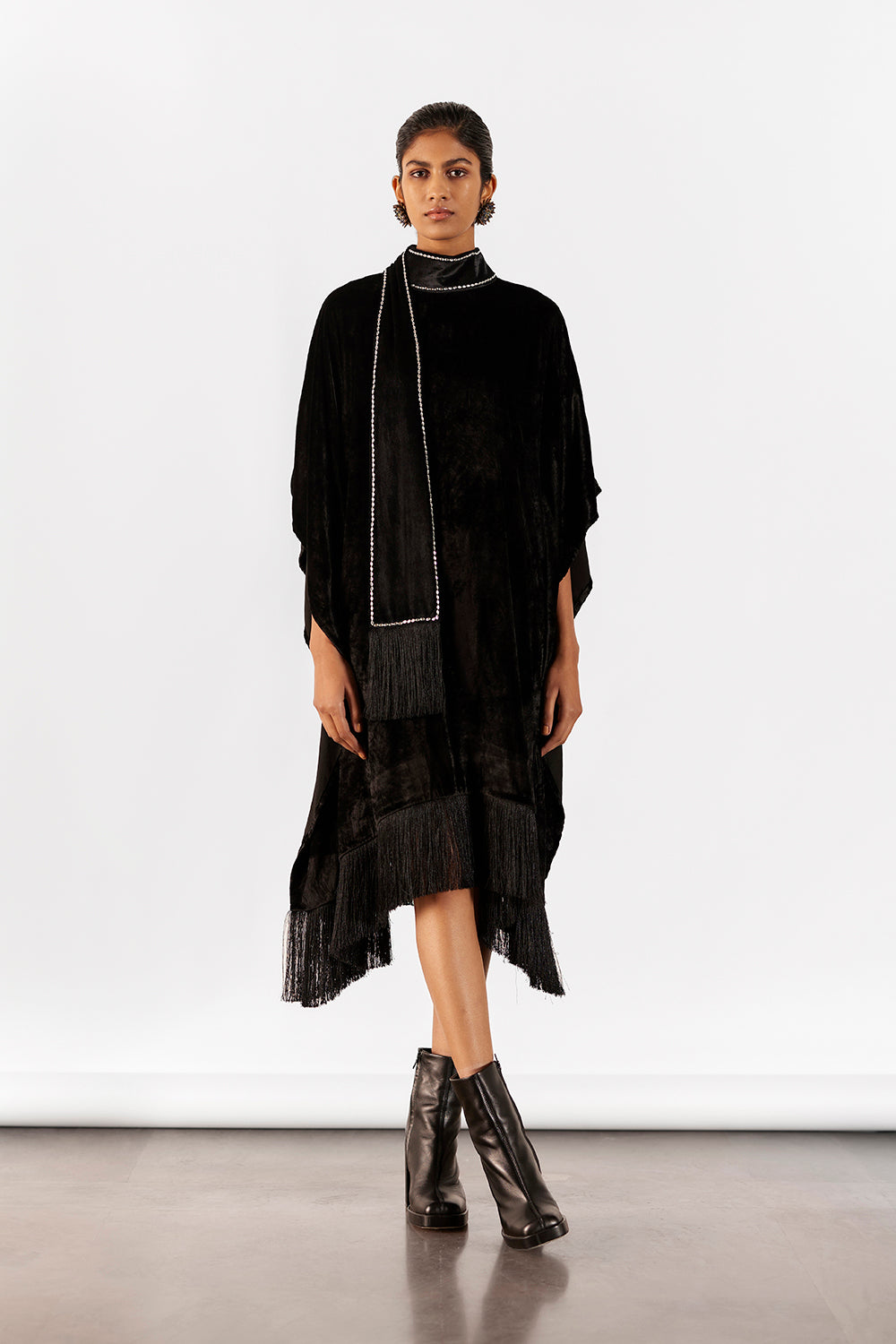 Miller Velvet Kimono With Fringe