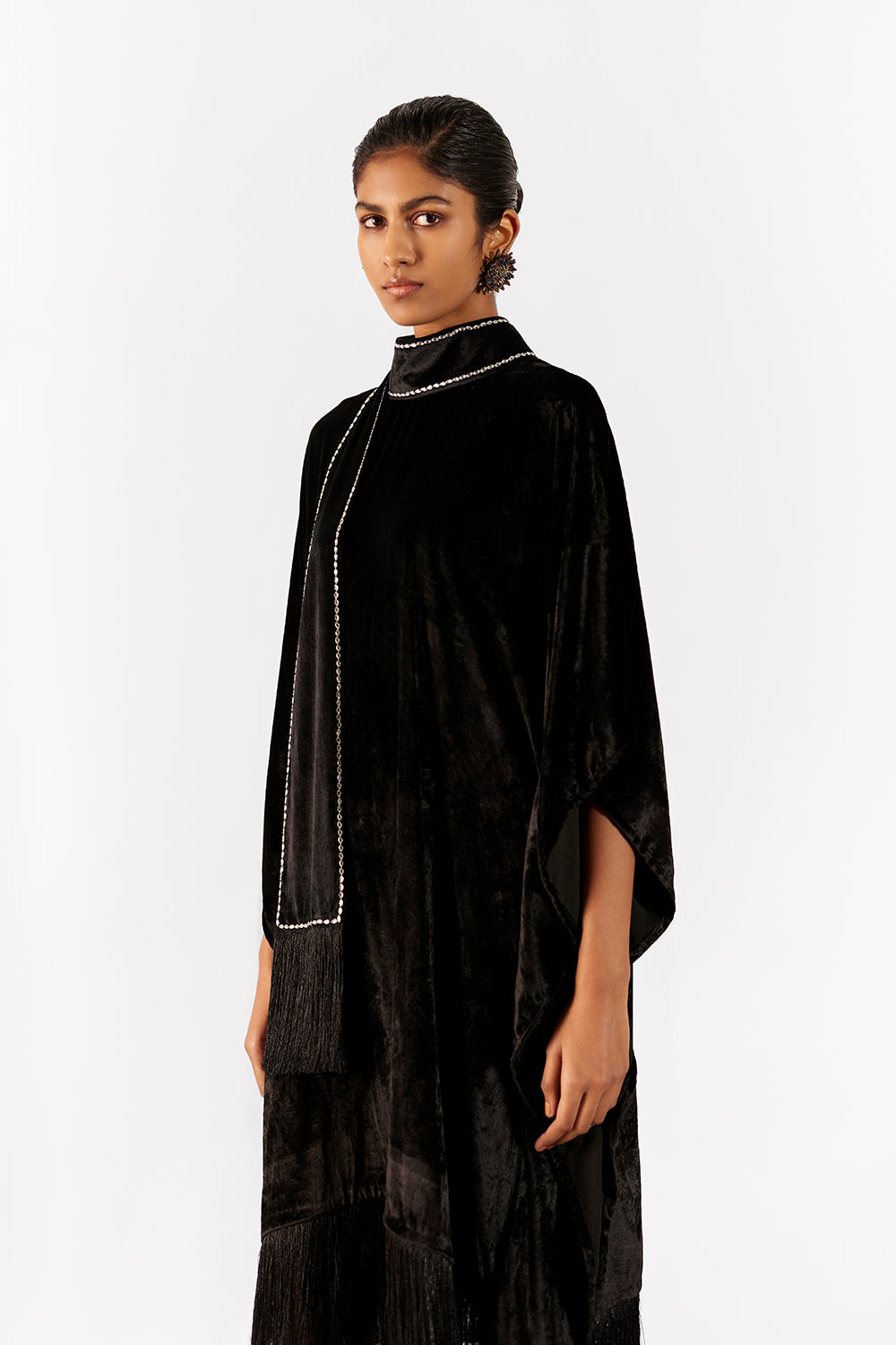 Miller Velvet Kimono With Fringe