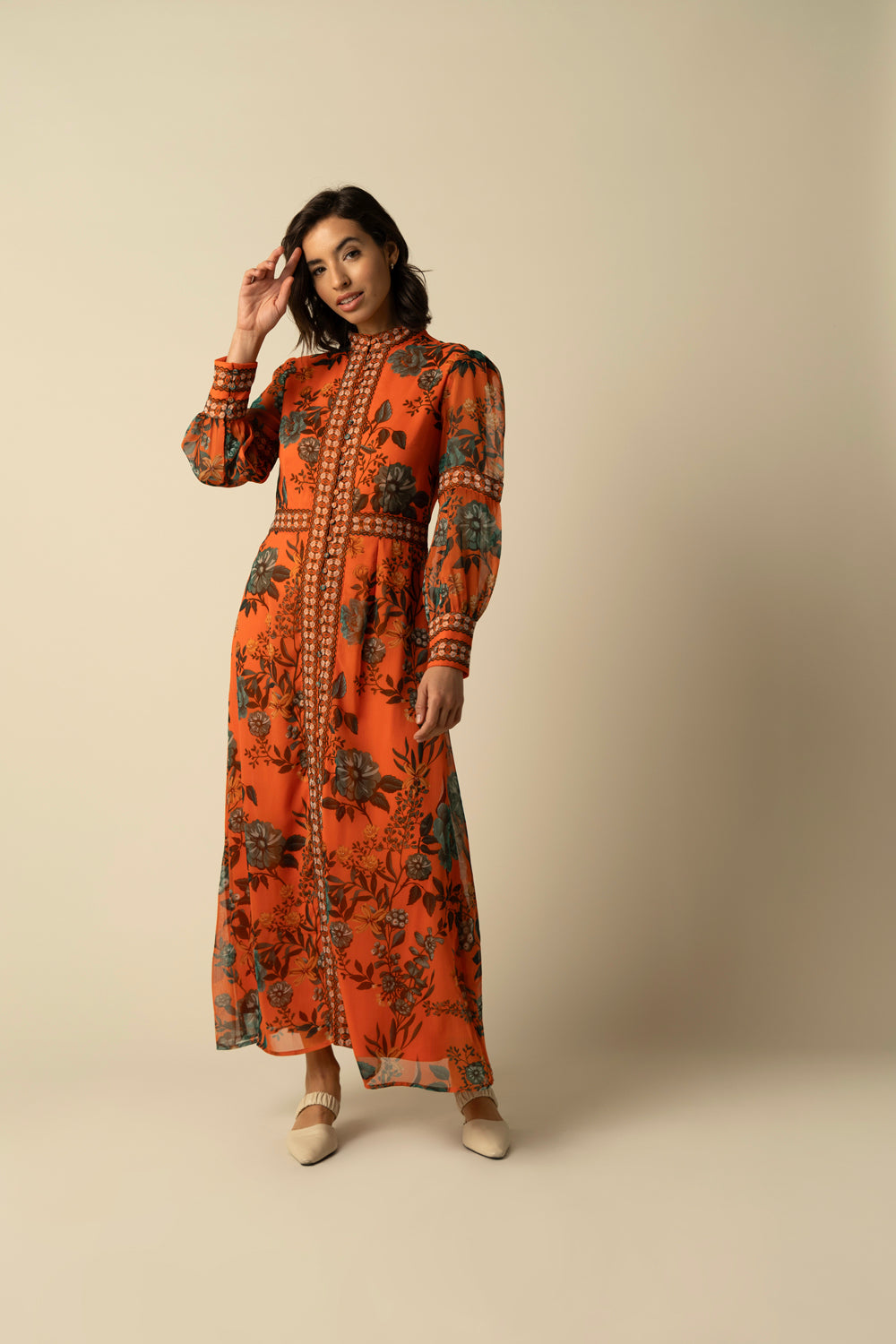 Aspen Orange Dress - Auraya Fashion - Raishma - 