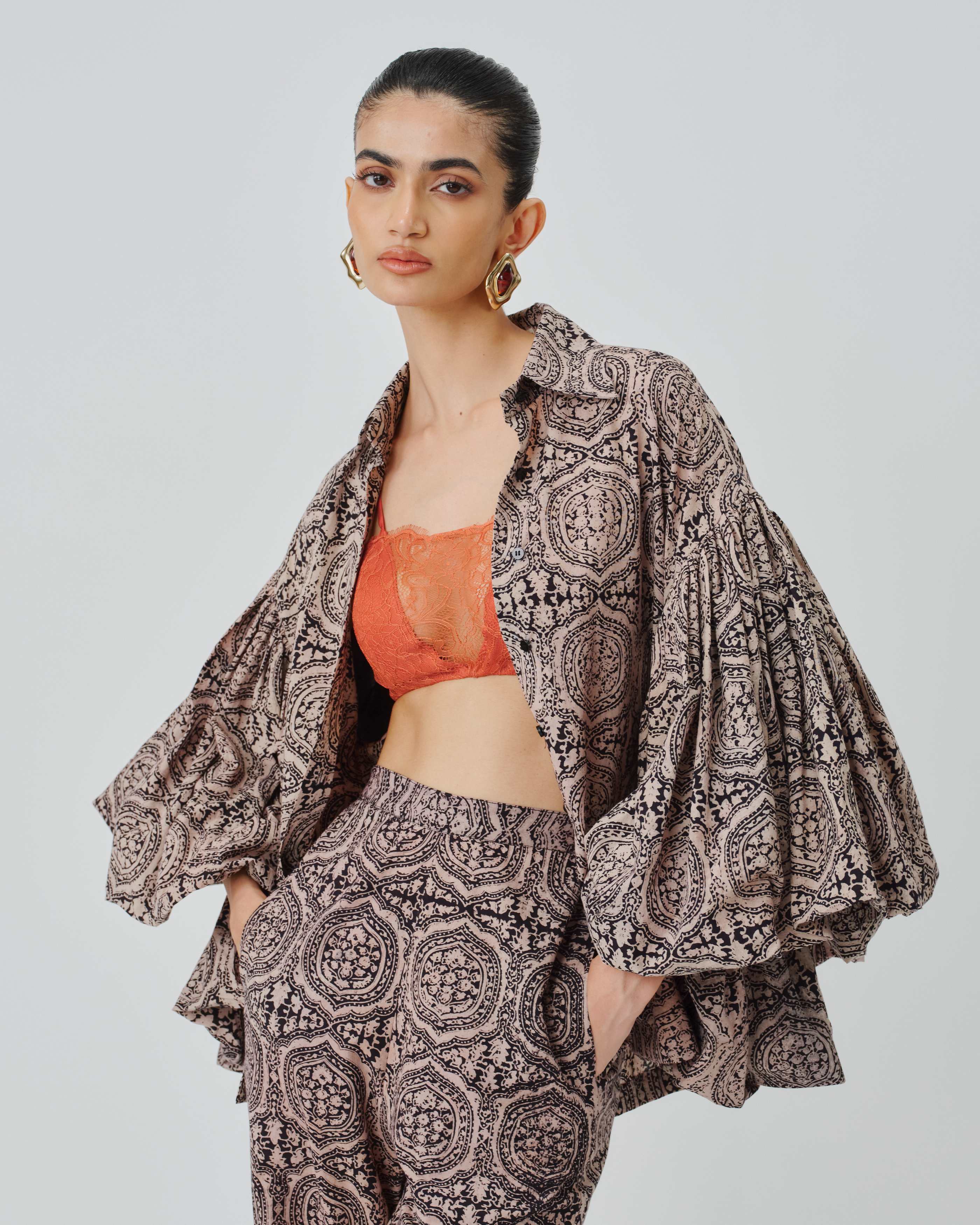 Salmon lace bralette