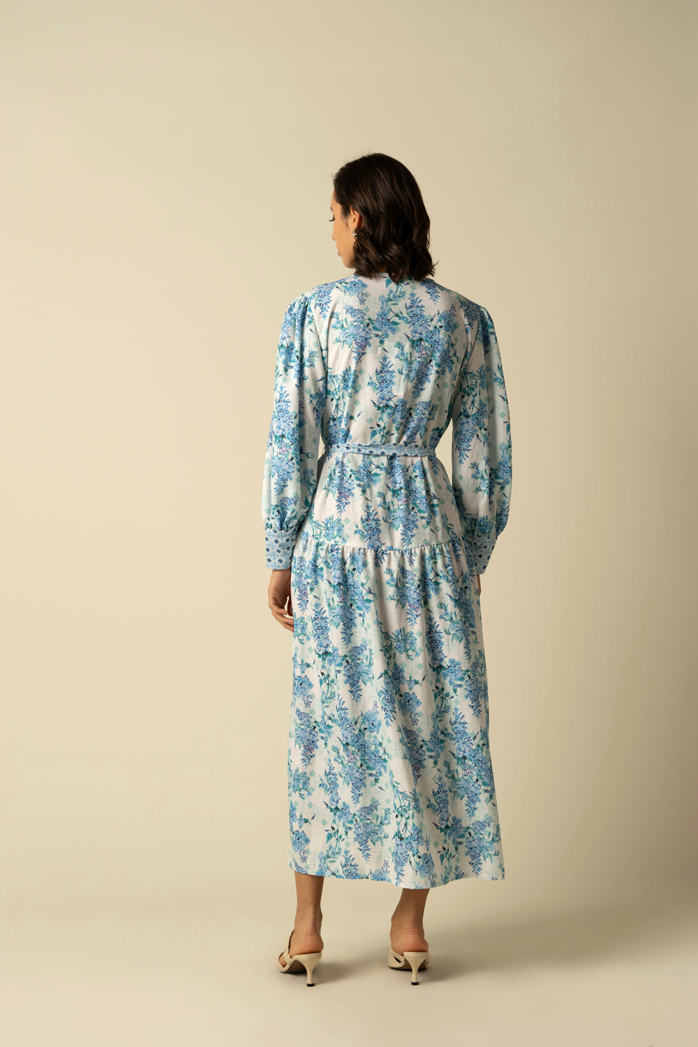 Aaliyah Blue Cotton Dress - Auraya Fashion 