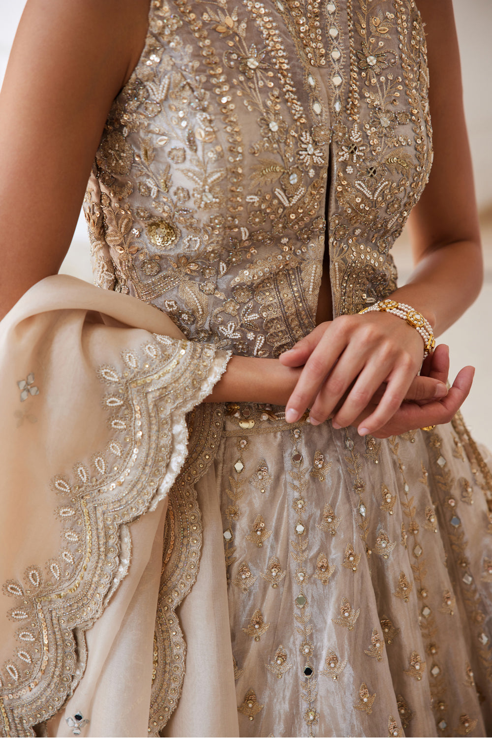 Tissue Lehenga Set