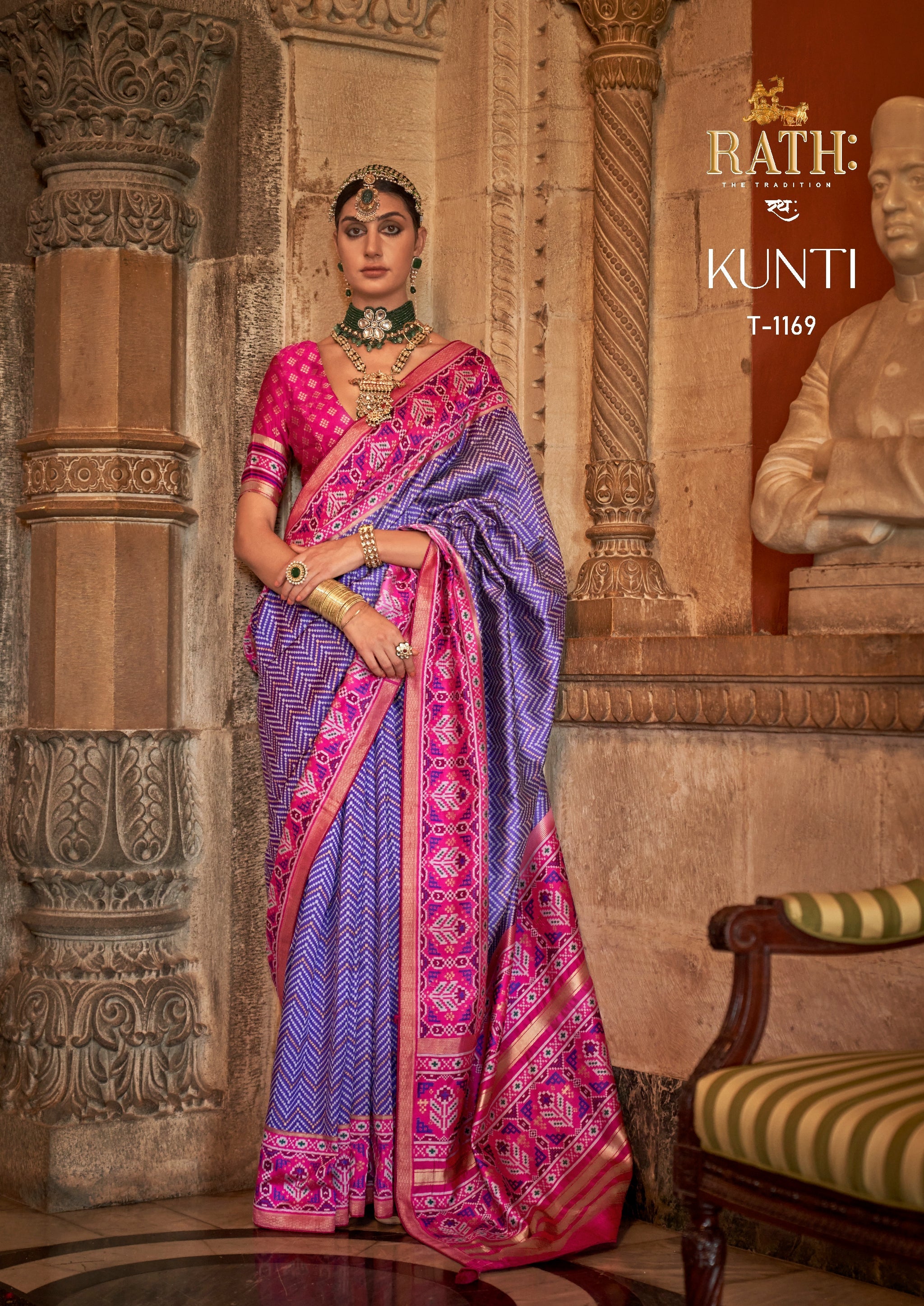 Multicoloured Soft silk Print Work Kunti Banarasi Saree
