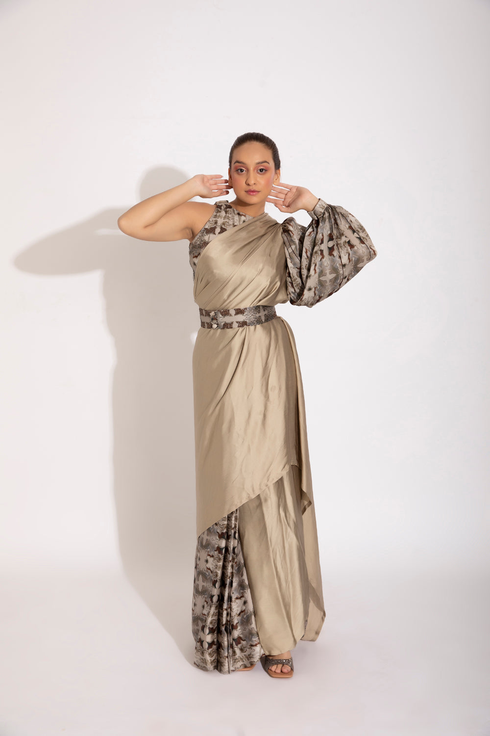 Sari With A Sleeve - Auraya Fashion -  - #tag1# - #tag2# - #tag3# - #tag3#