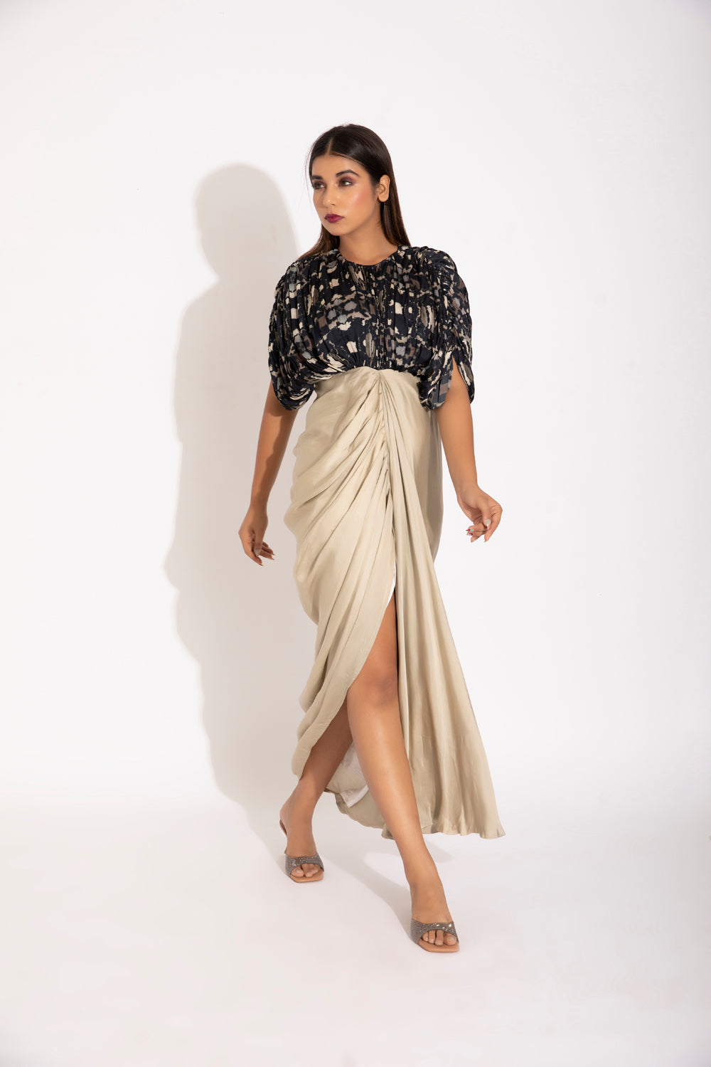 Hand Draped Kaftan Gown - Auraya Fashion - Studio Surbhi - #tag1# - #tag2# - #tag3# - #tag3#