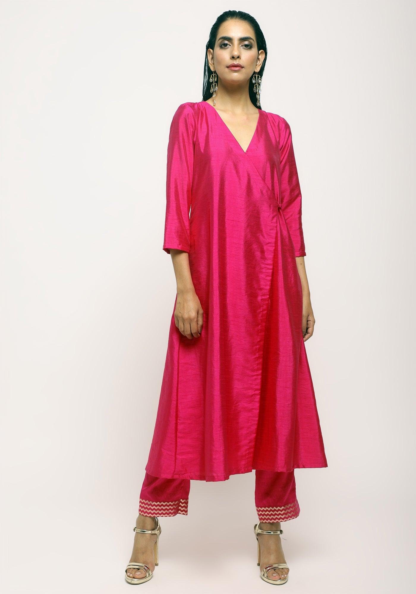 Pink Angrakha Foil Pant - trueBrowns