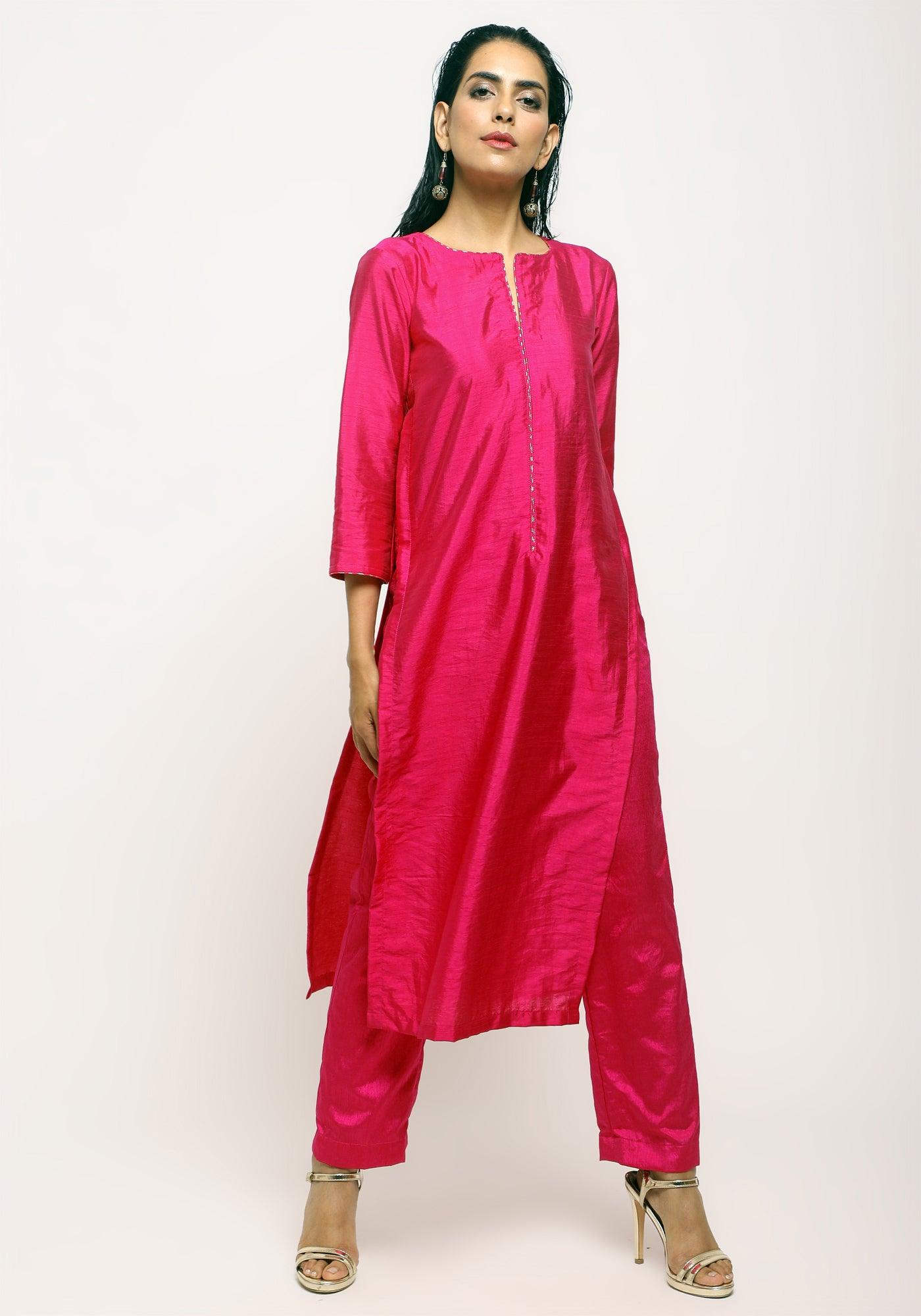 Pink Foil High Slit Set - trueBrowns