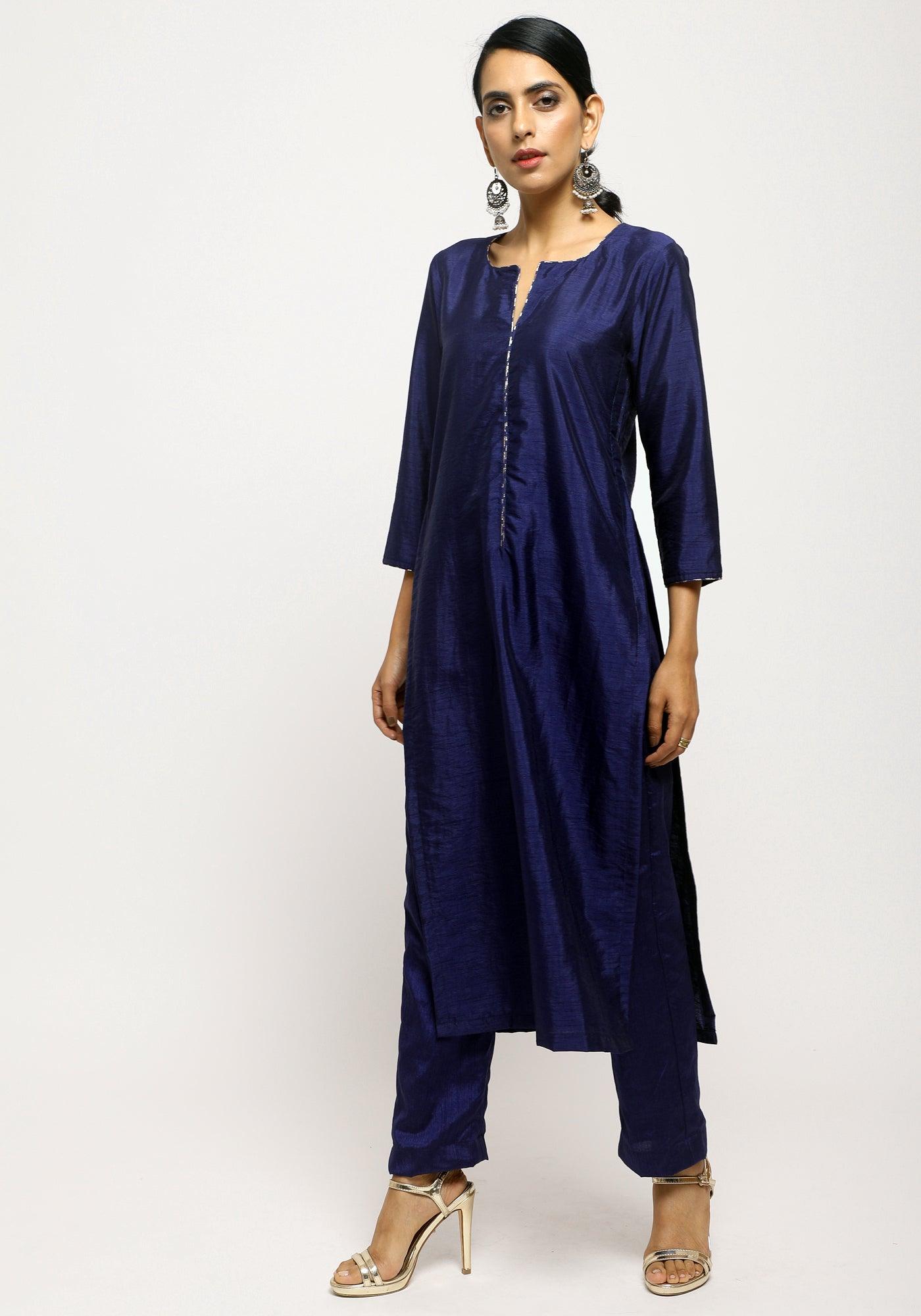 Blue Foil High Slit Set - trueBrowns