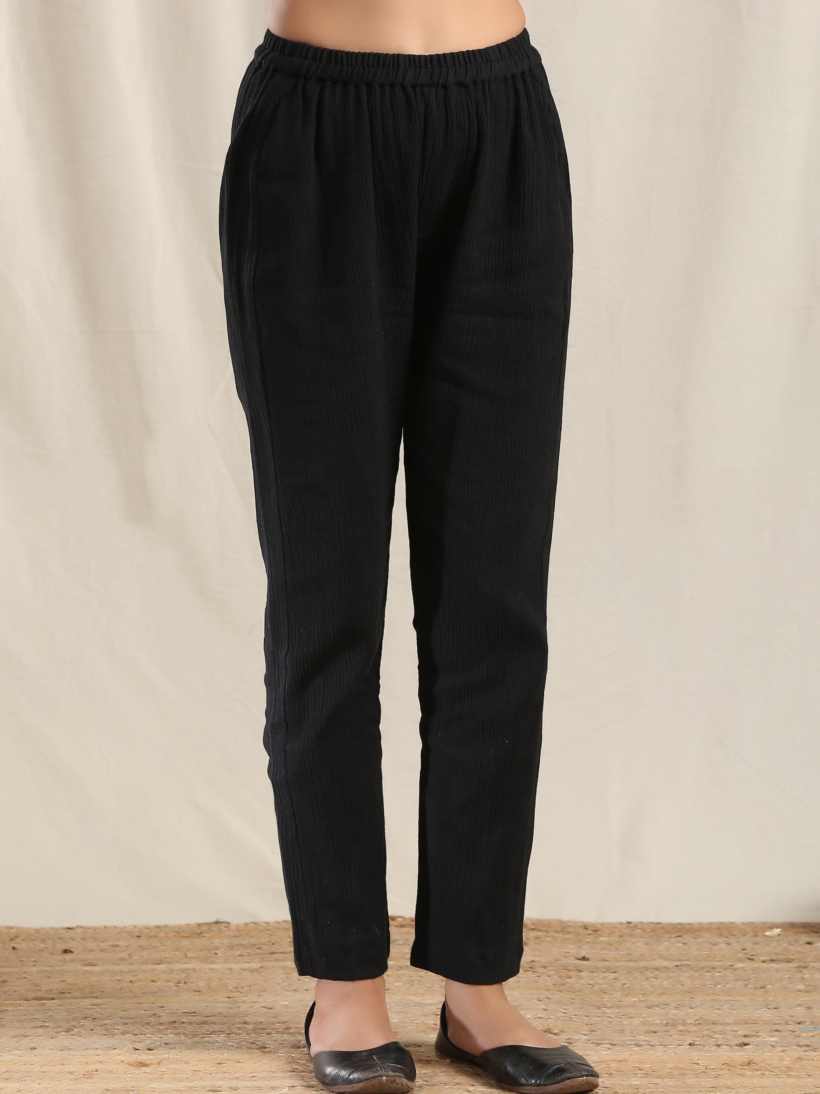 Black Crinkle Pant - trueBrowns