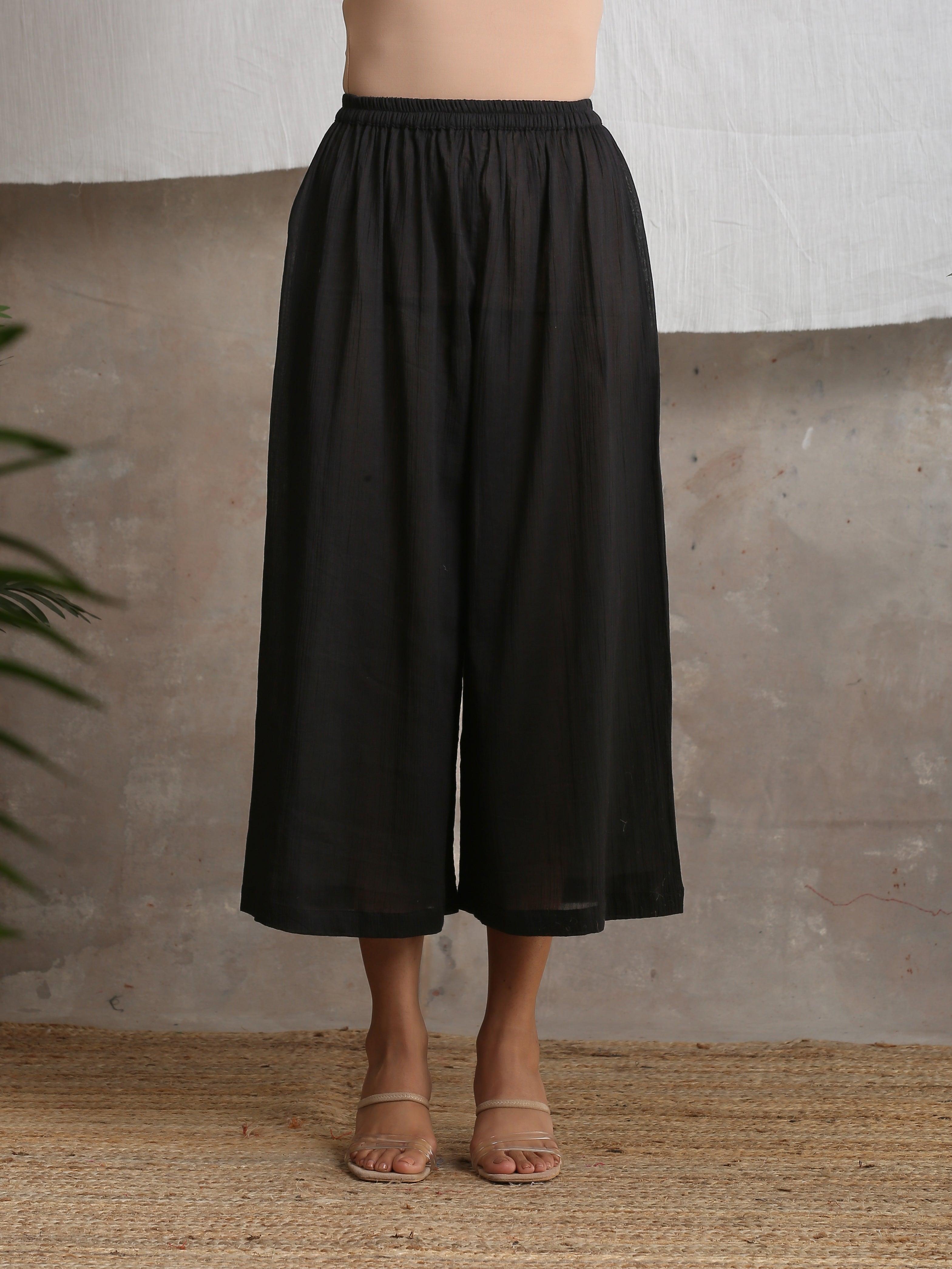 Crinkle Black Palazzo - trueBrowns