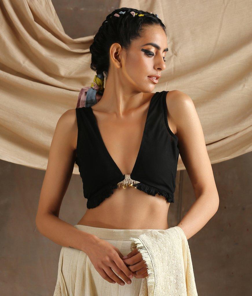 Black Net Blouse - trueBrowns