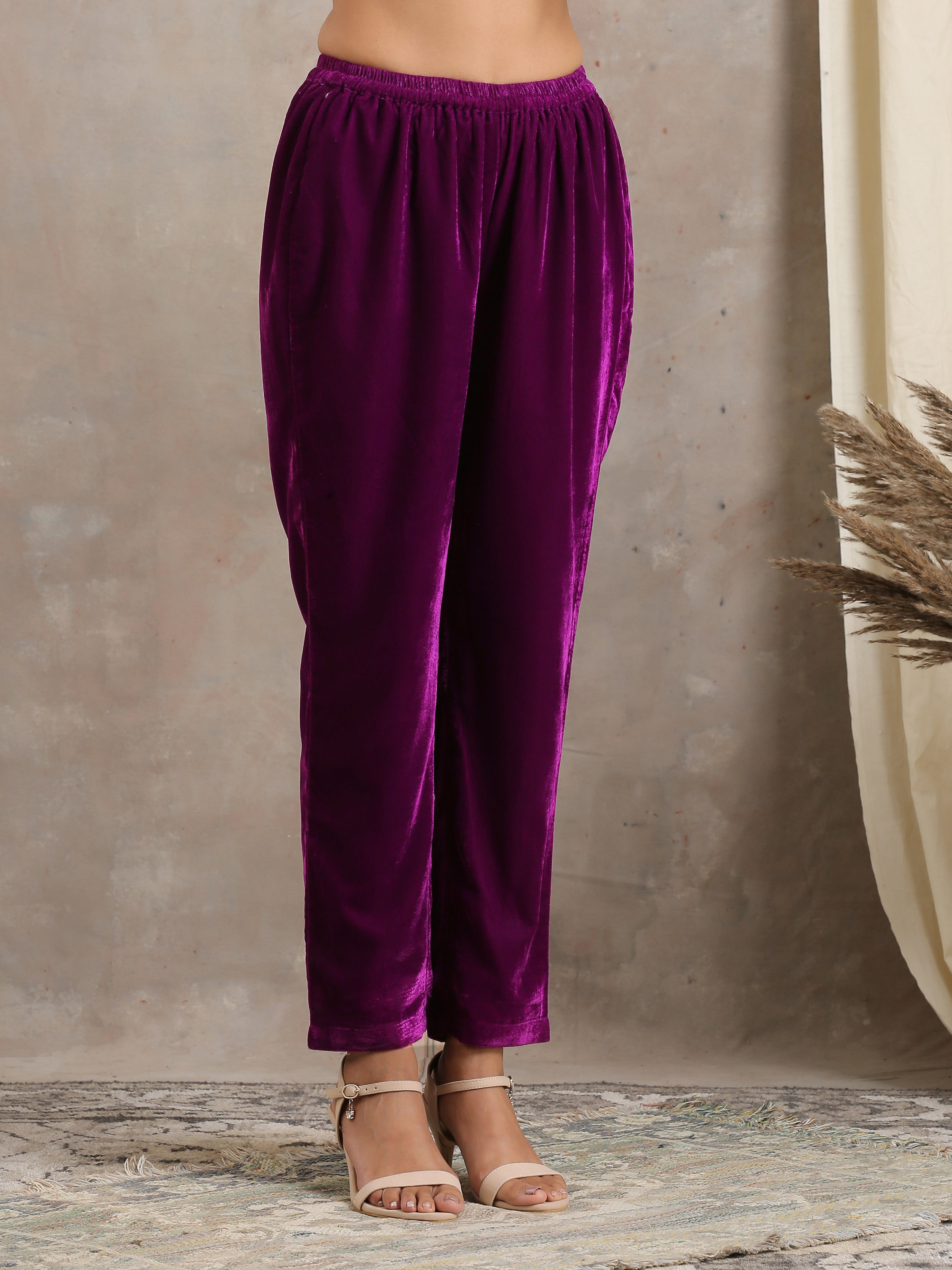 Wine Velvet Pant