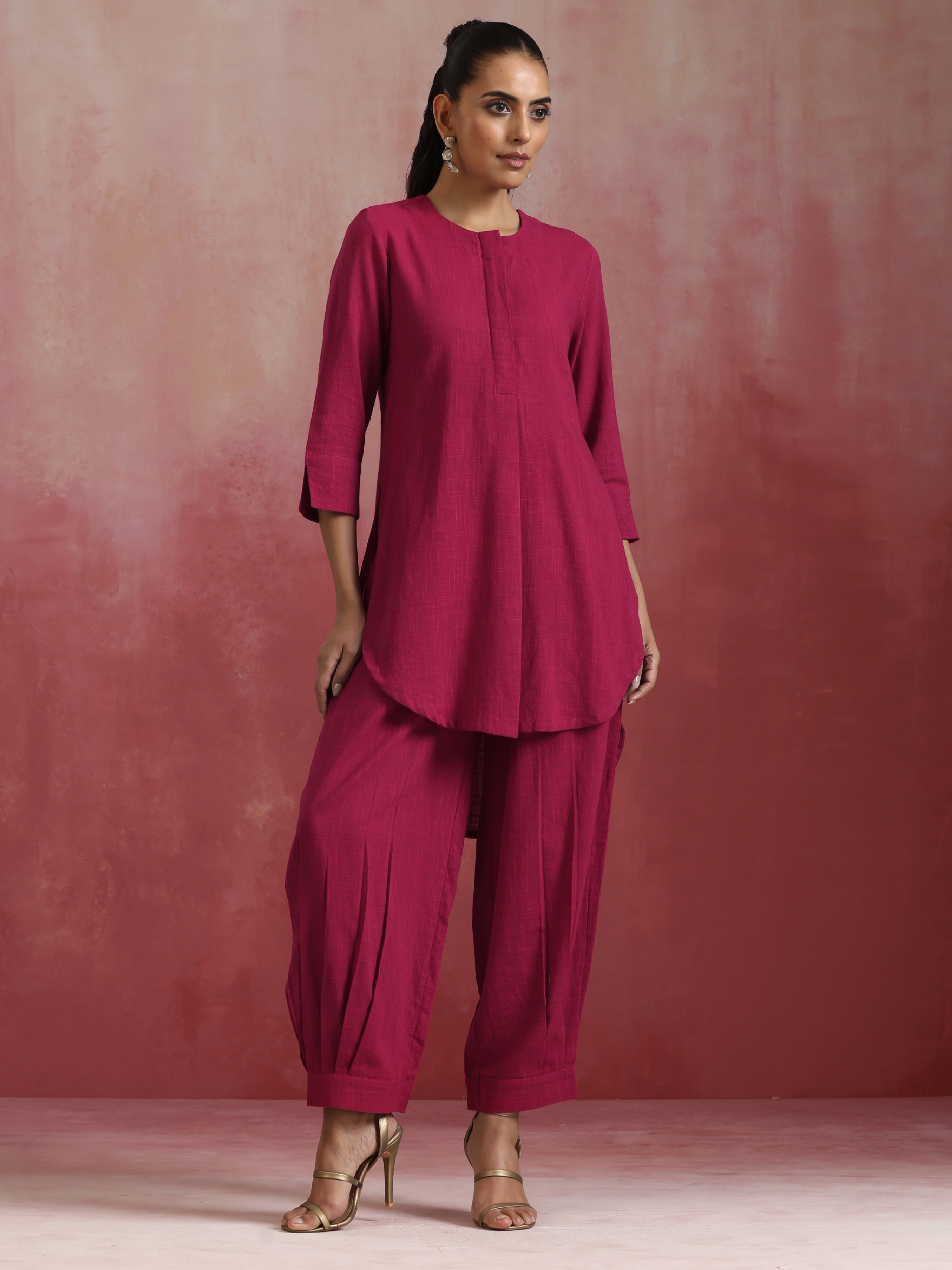 trueBrowns Magenta Cotton Co-ord set