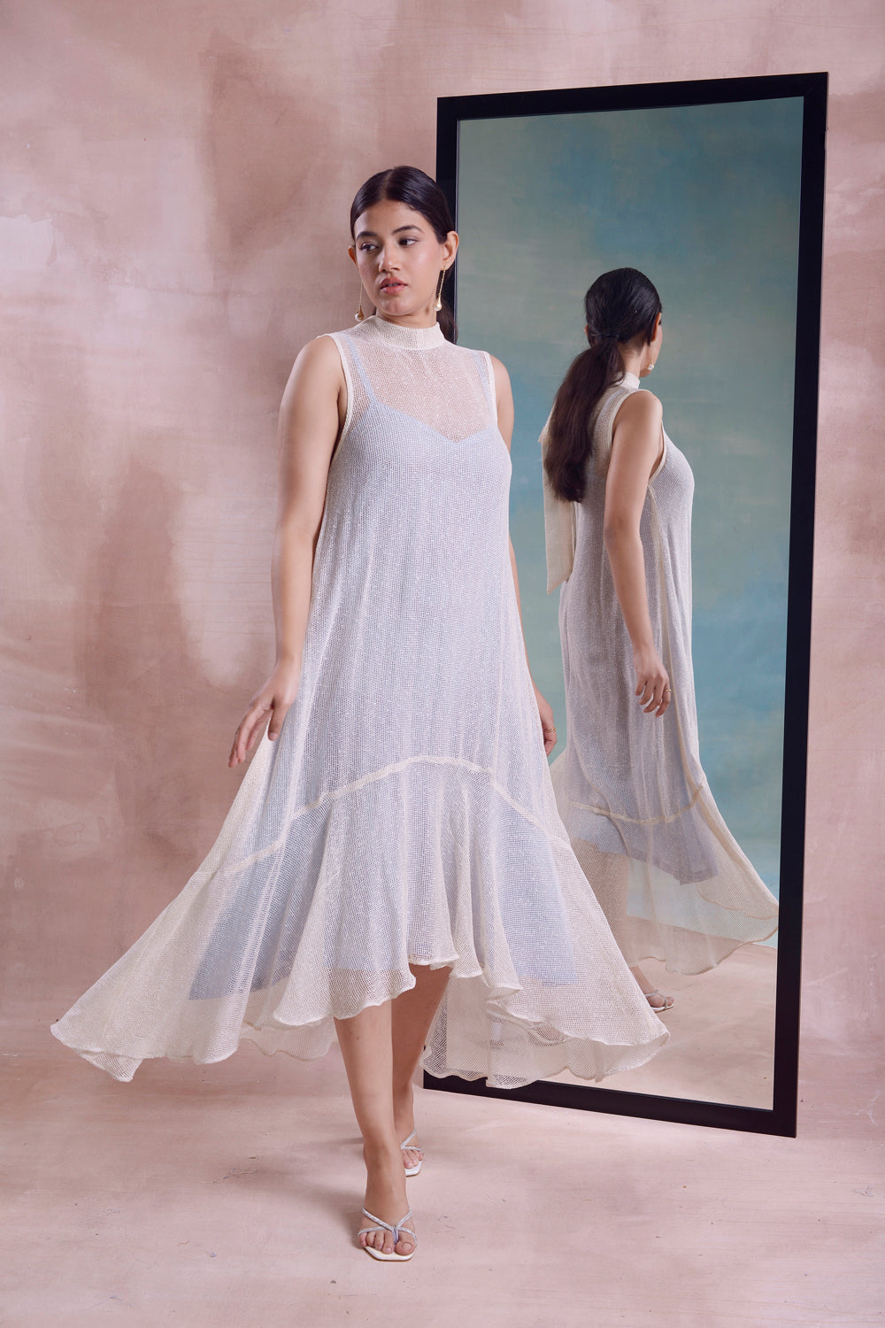 Cotton Mesh Dress