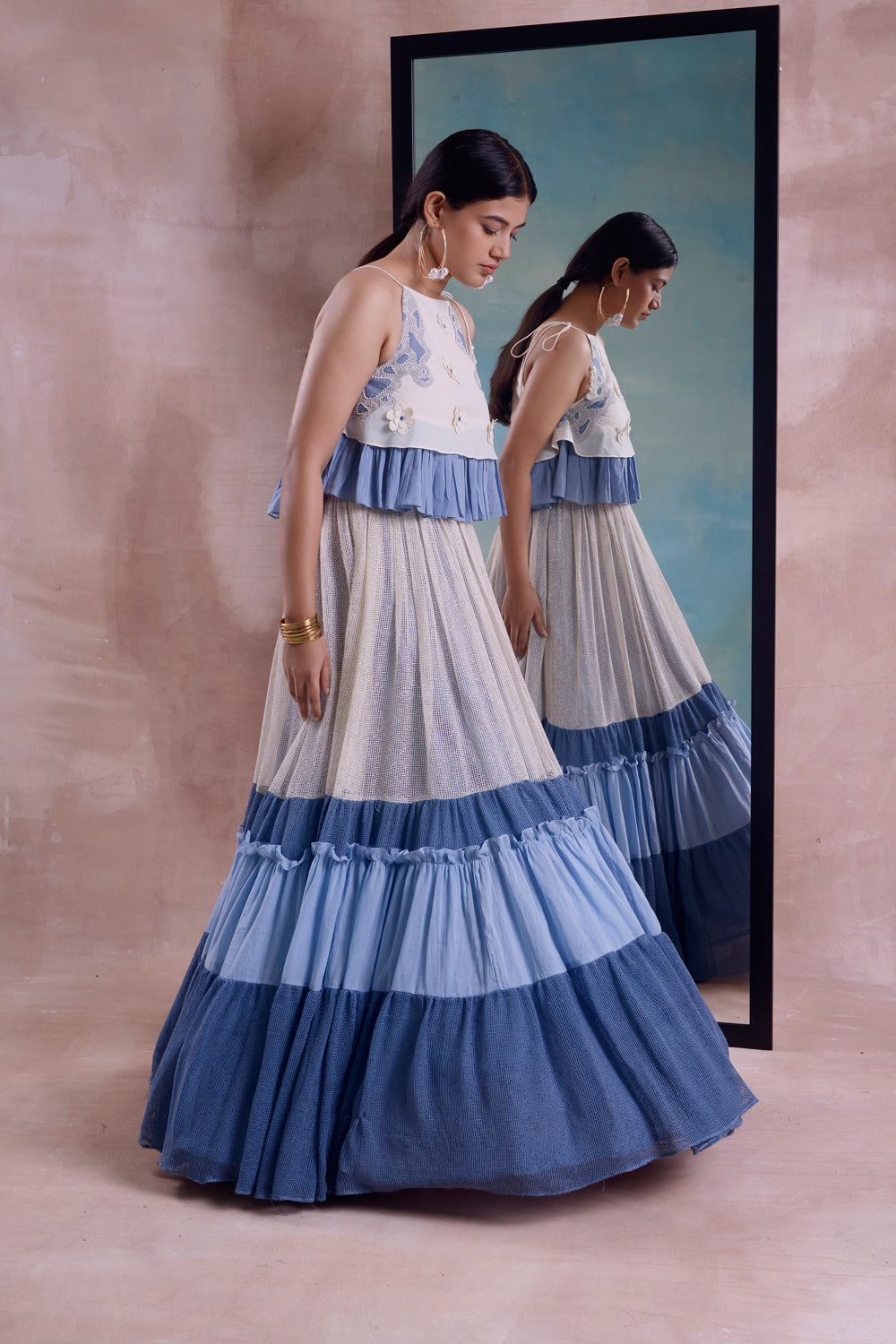 Layered Frill Lehenga Set