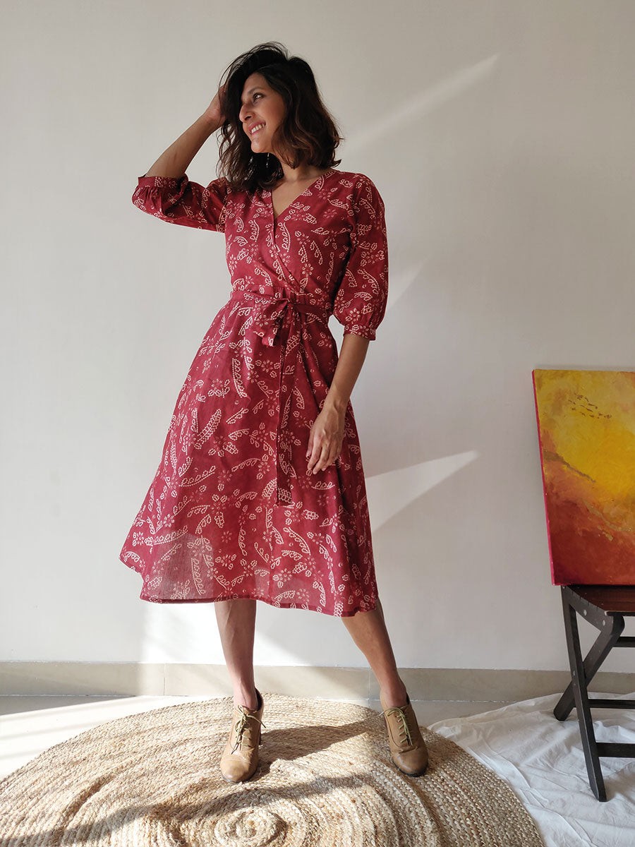 Image of Plum Wrap Dress