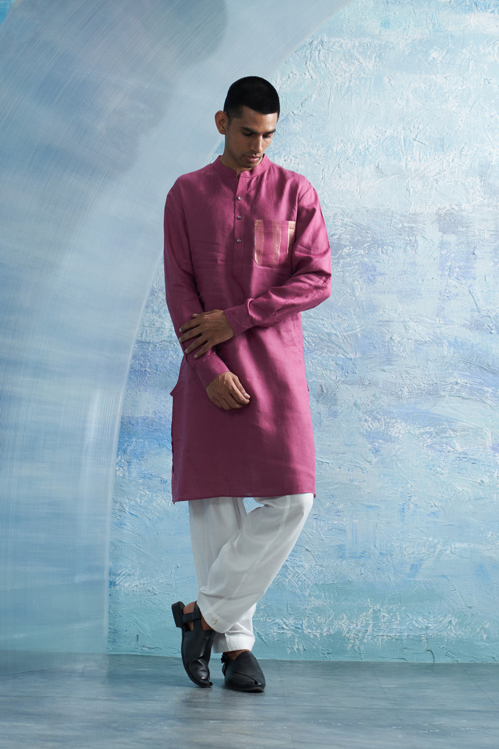 Aura Grape Pink Straight Kurta Set