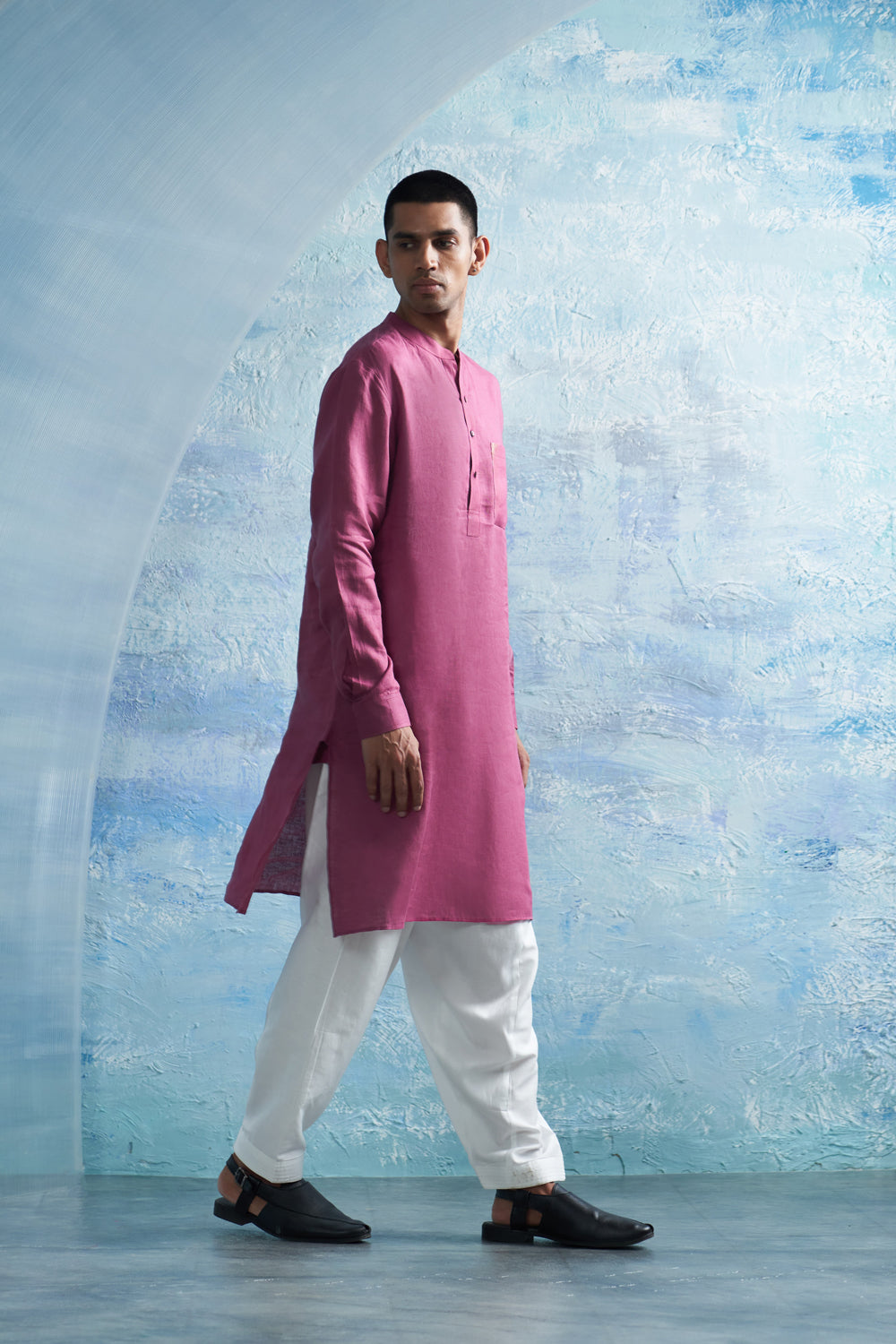 Aura Grape Pink Straight Kurta Set