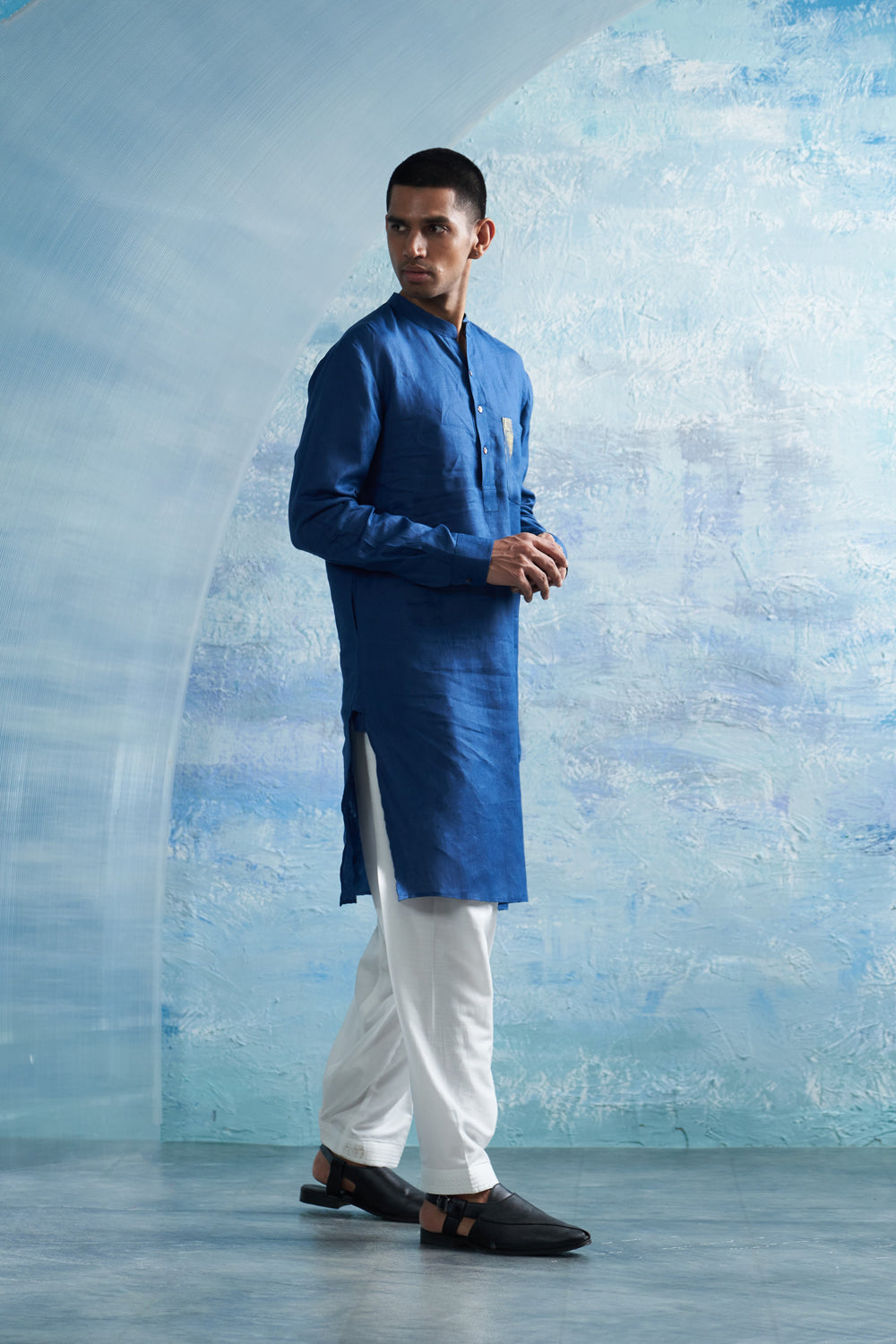 Royal Blue Straight Kurta Set