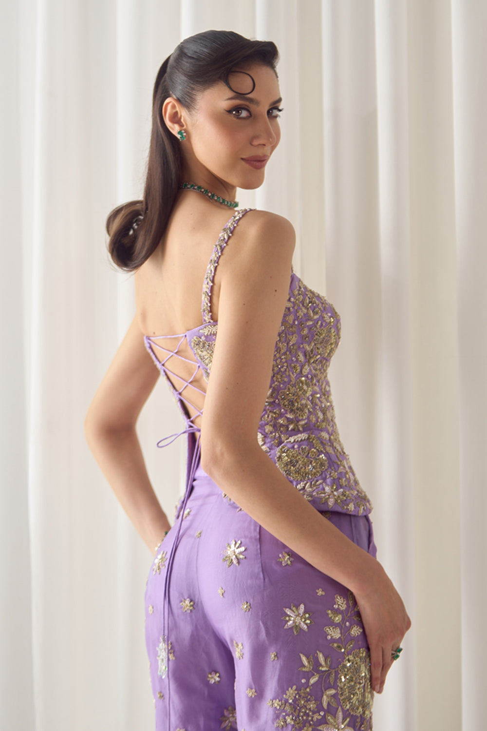 Lavender Corset and Pants Set