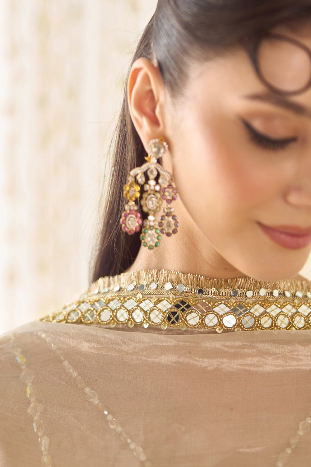 Mustard Bustier and Lehenga Set