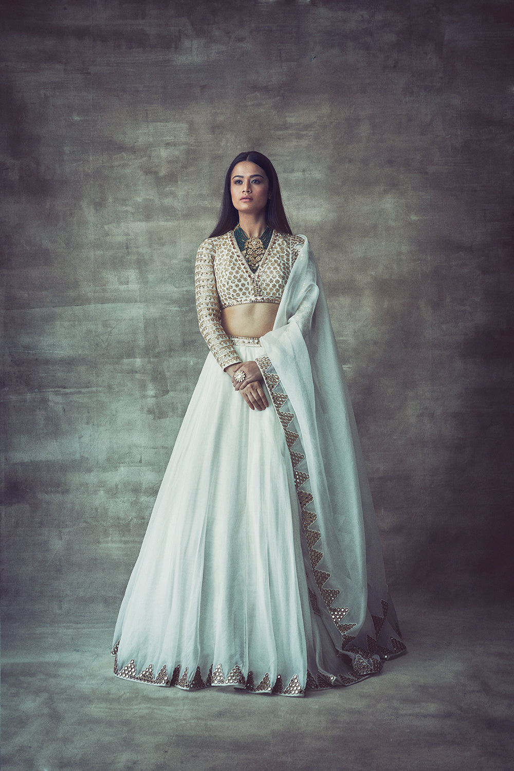 Off White Organza Lehenga Set