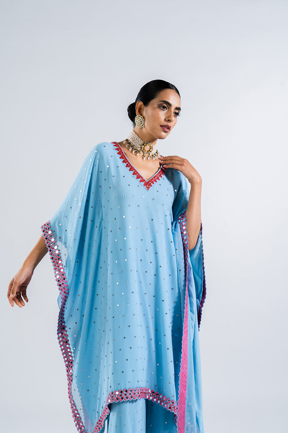 Ice Blue Kaftan Set