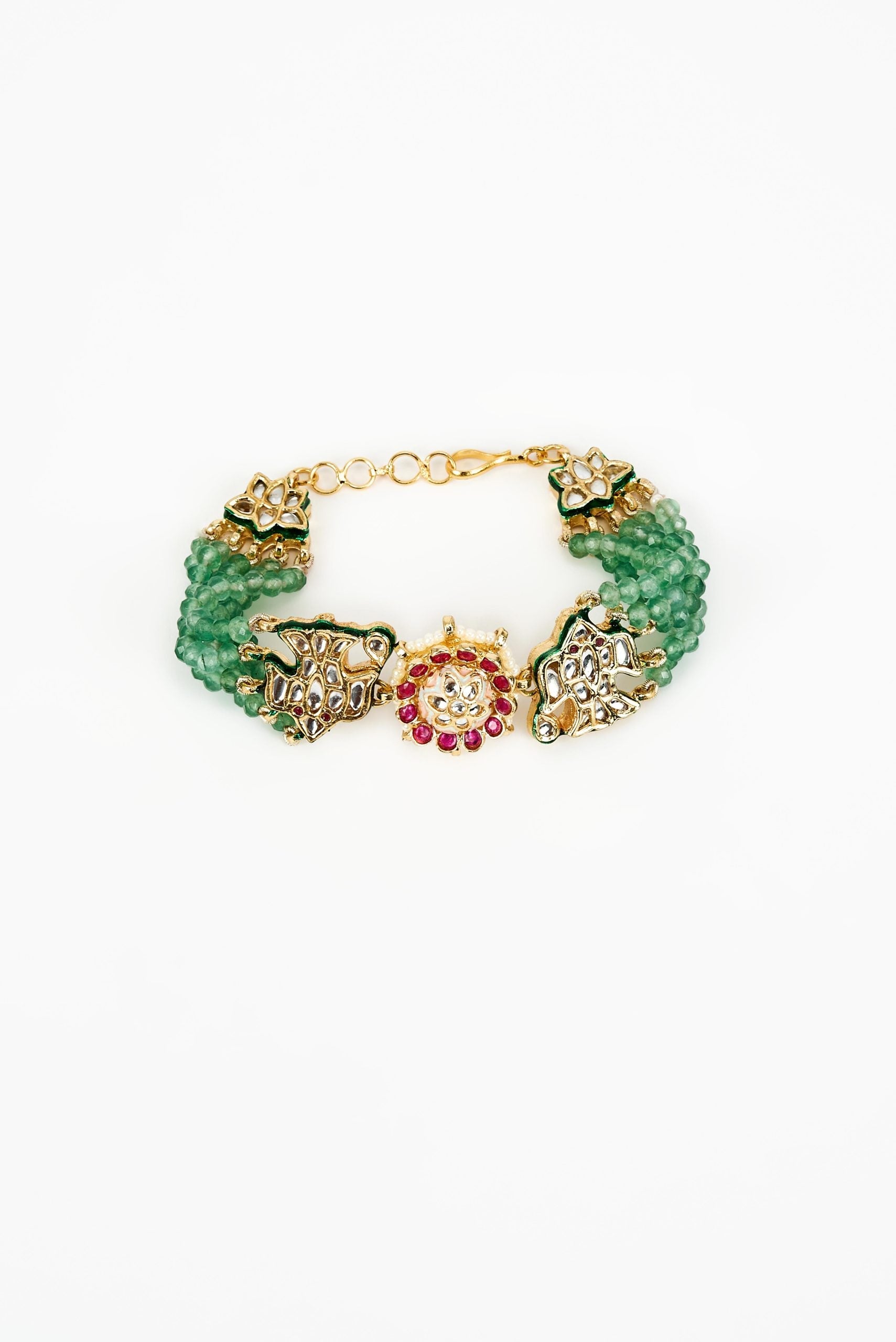 vivinia BY VIDHI MEHRA Saadgi Gold Plated Green Beaded Womens Bracelet (Freesize)