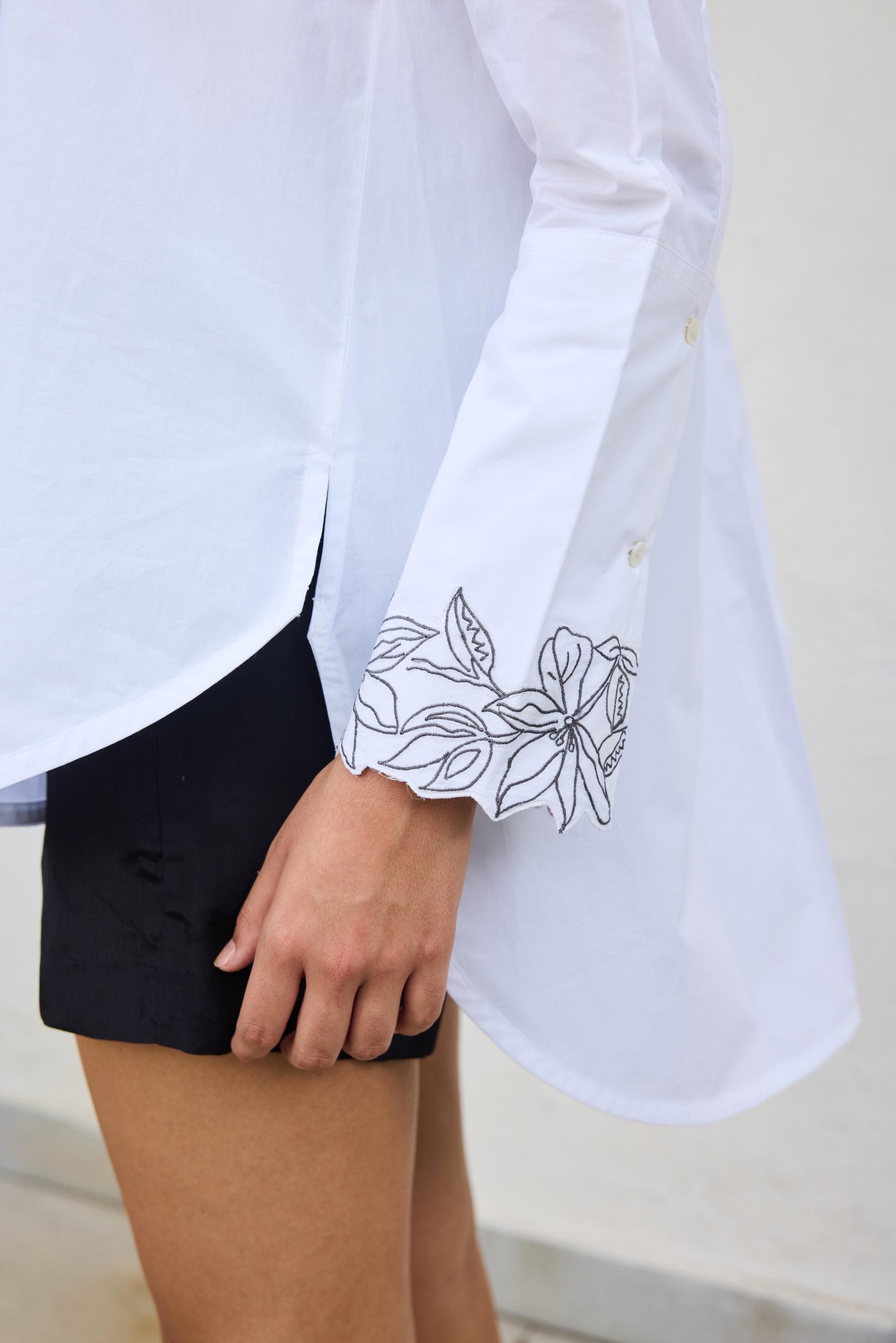 Image of CUTWORK COLLAR AND CUFF SHIRT