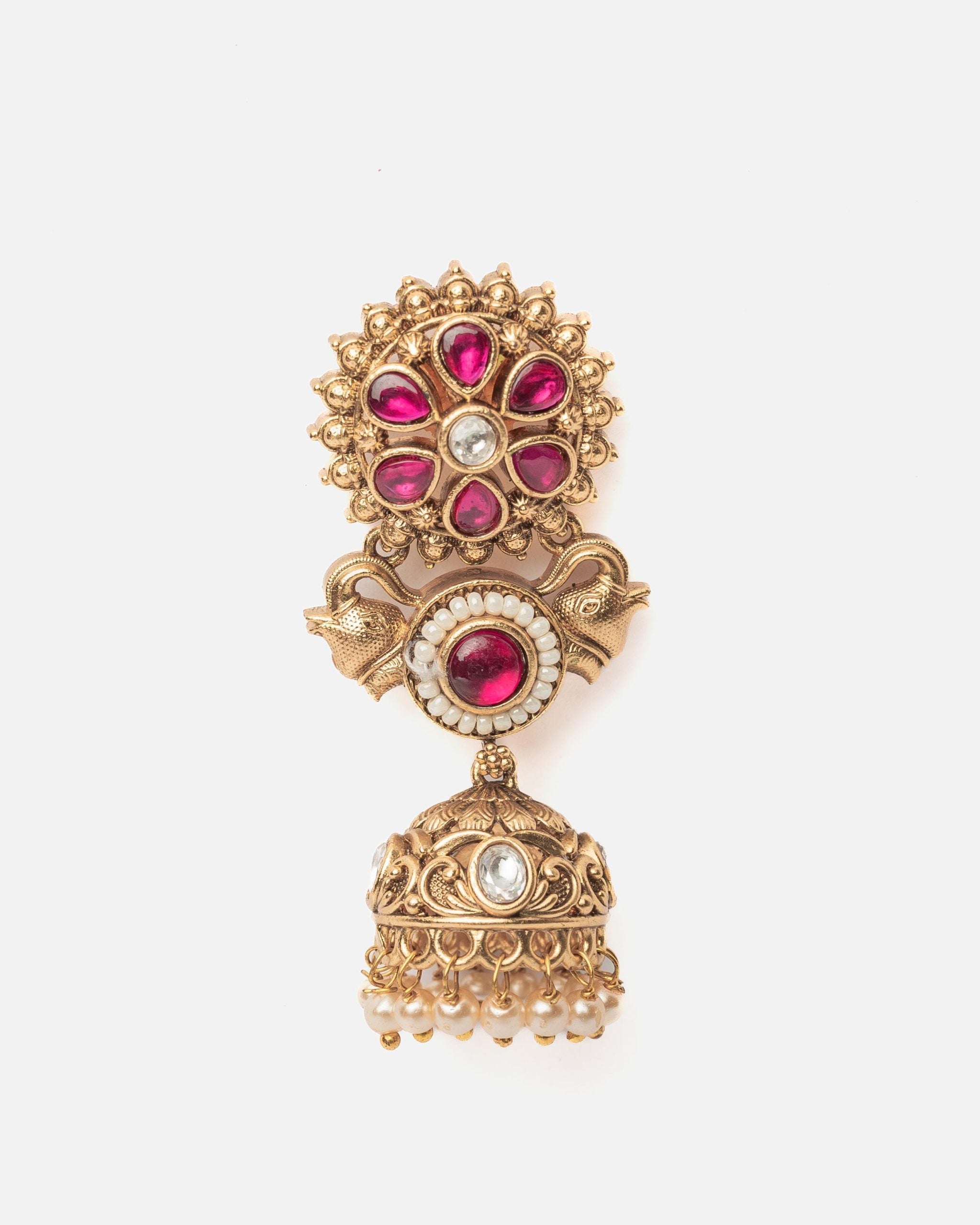 vivinia BY VIDHI MEHRA ISMAARH 2.0 Gold/Pink Womens Pair of Jhumka Earrings