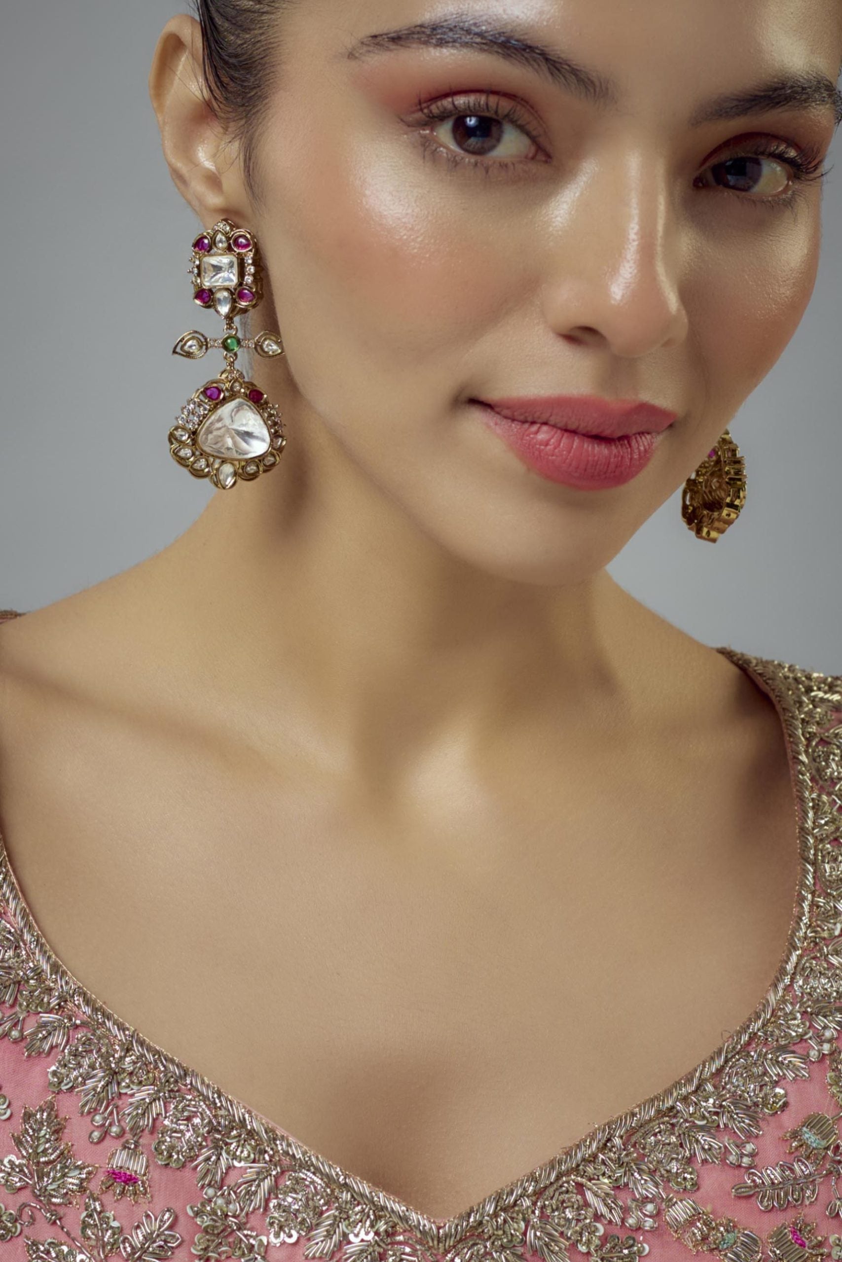 vivinia BY VIDHI MEHRA Florence Gold Plated Multi Zircon Womens Pair of Danglers Earrings (Freesize)