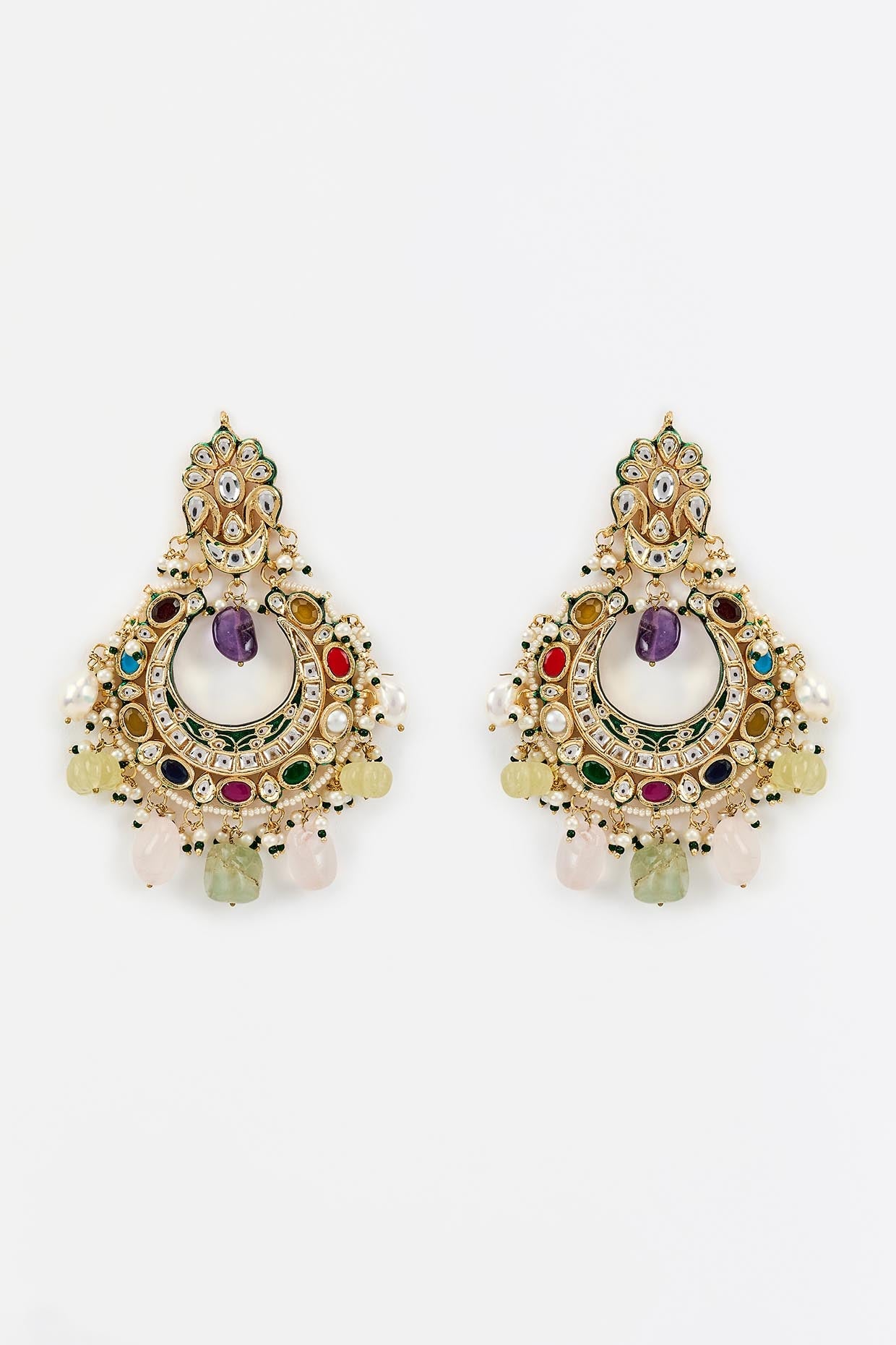 vivinia BY VIDHI MEHRA Saadgi Gold Plated Multi Kundan, Polki Womens Pair of Danglers Earrings (Freesize)