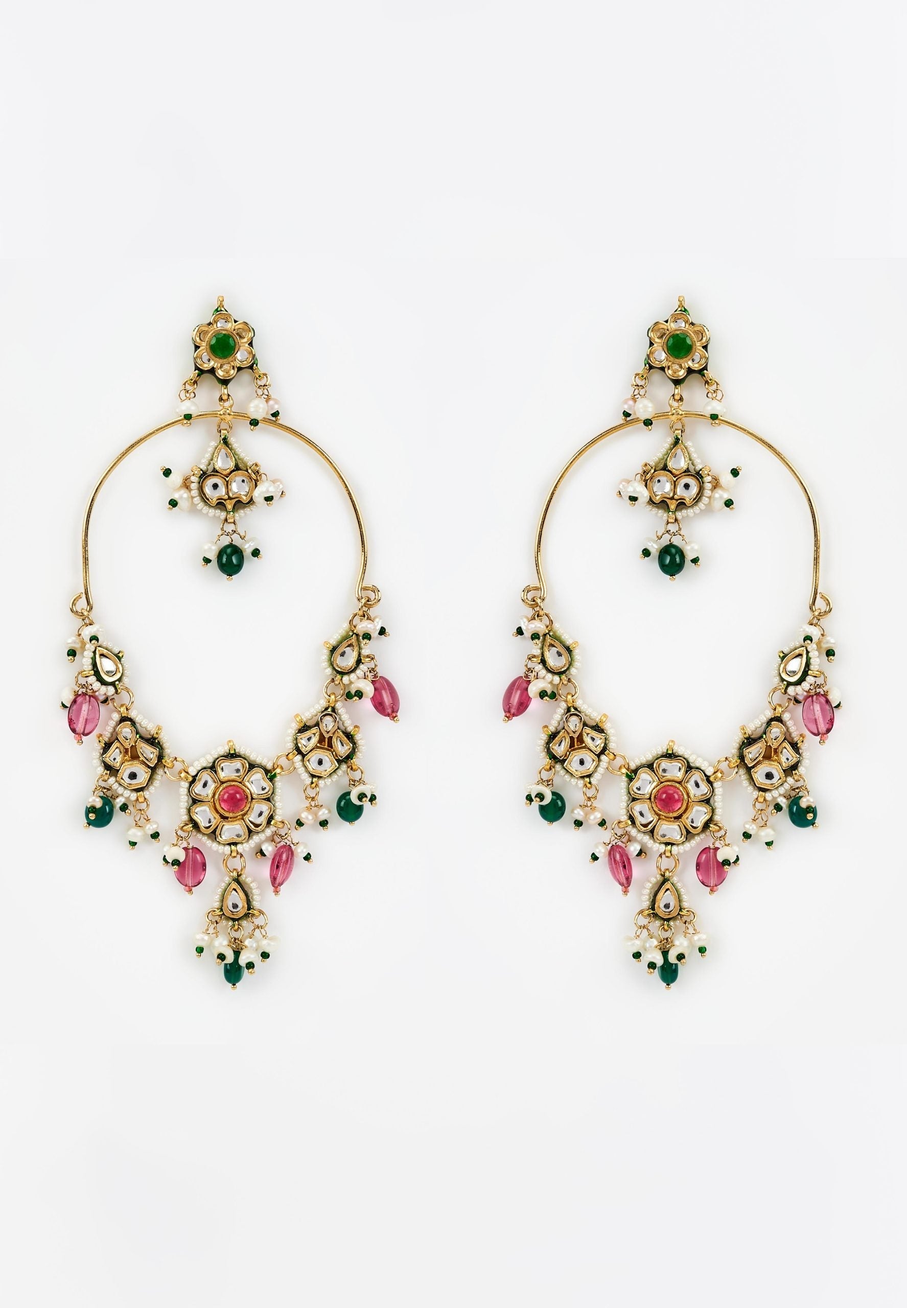 vivinia BY VIDHI MEHRA Saadgi Gold Plated Multi Kundan, Polki Womens Pair of Danglers Earrings (Freesize)