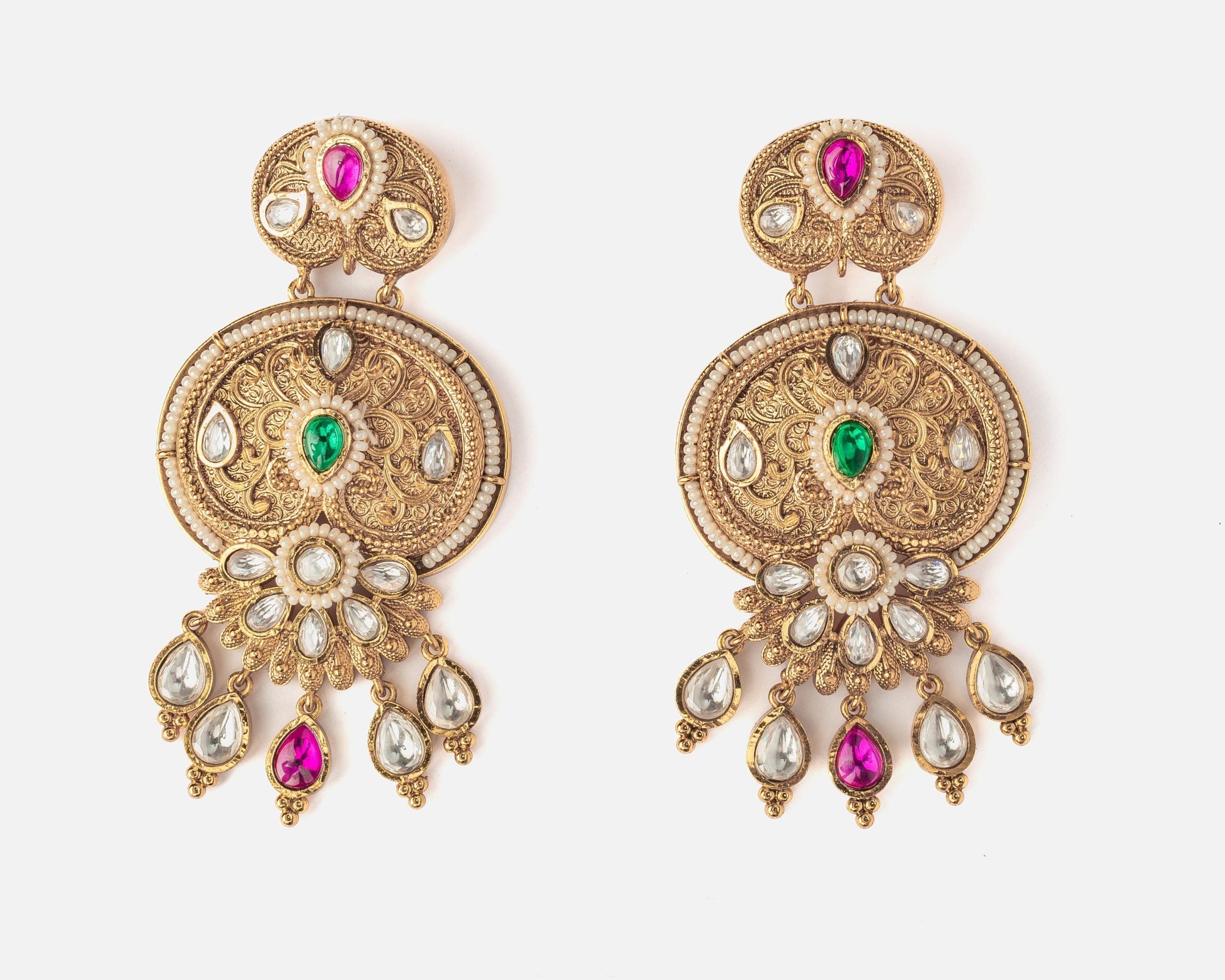 vivinia BY VIDHI MEHRA ISMAARH 2.0 Gold/Multi Womens Pair of Chandbali Earrings