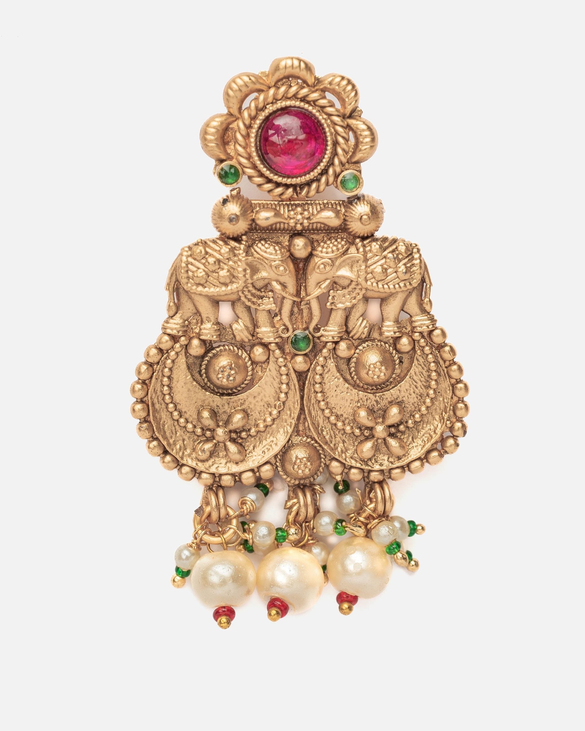 vivinia BY VIDHI MEHRA ISMAARH 2.0 Gold/Pink Womens Pair of Chandbali Earrings