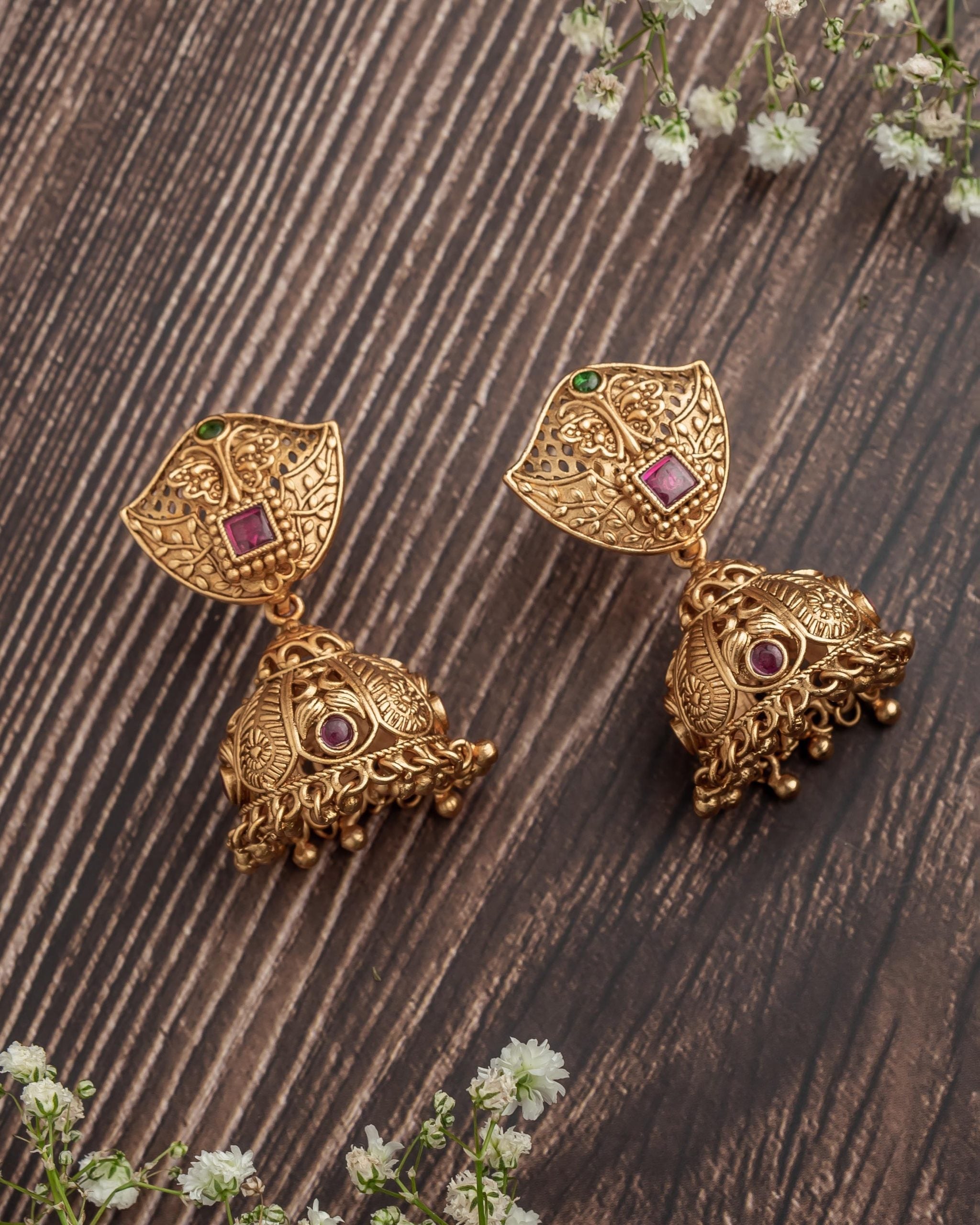 vivinia BY VIDHI MEHRA ISMAARH 2.0 Gold/Pink Womens Pair of Jhumka Earrings