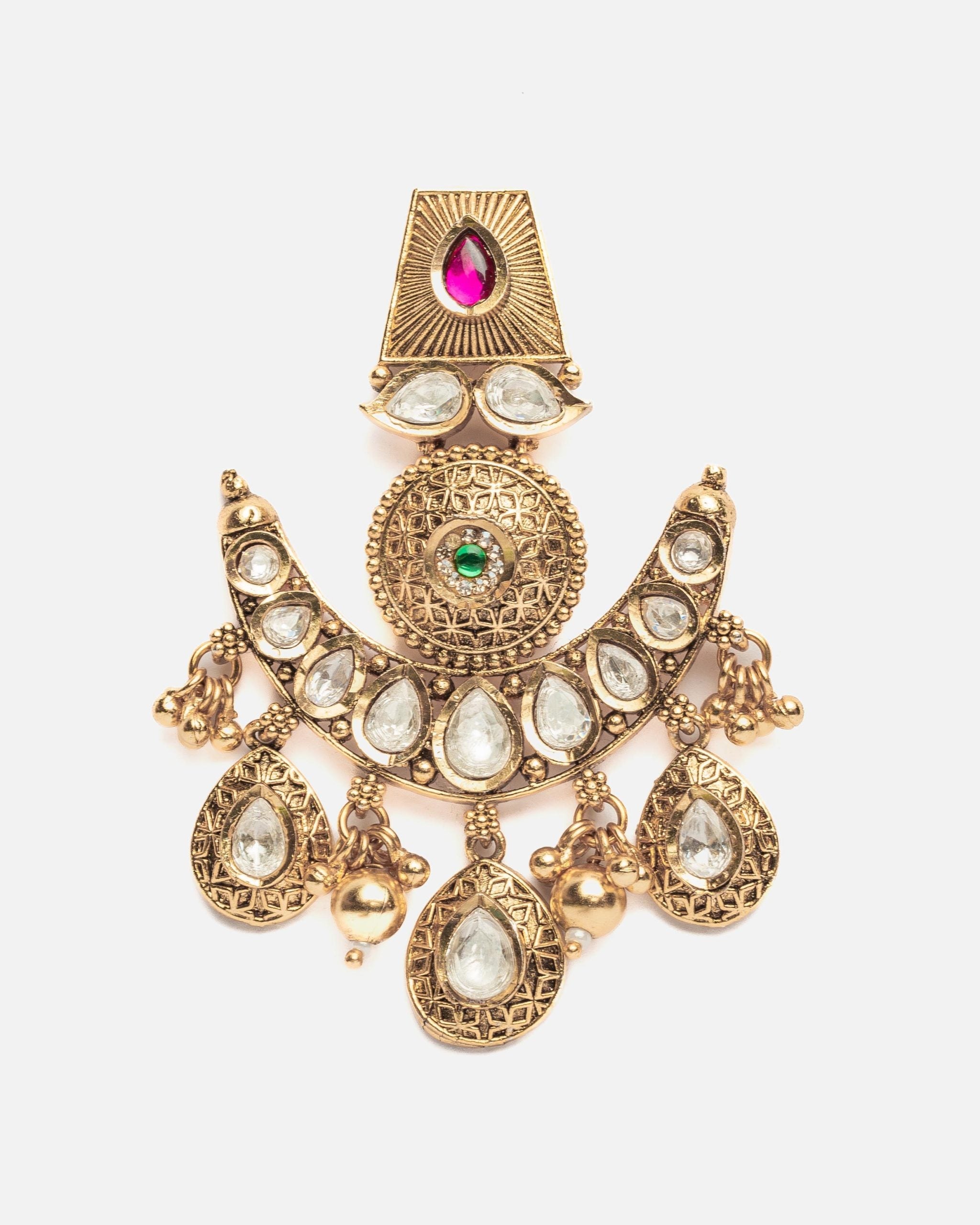 vivinia BY VIDHI MEHRA ISMAARH 2.0 Gold/Pink Womens Pair of Chandbali Earrings